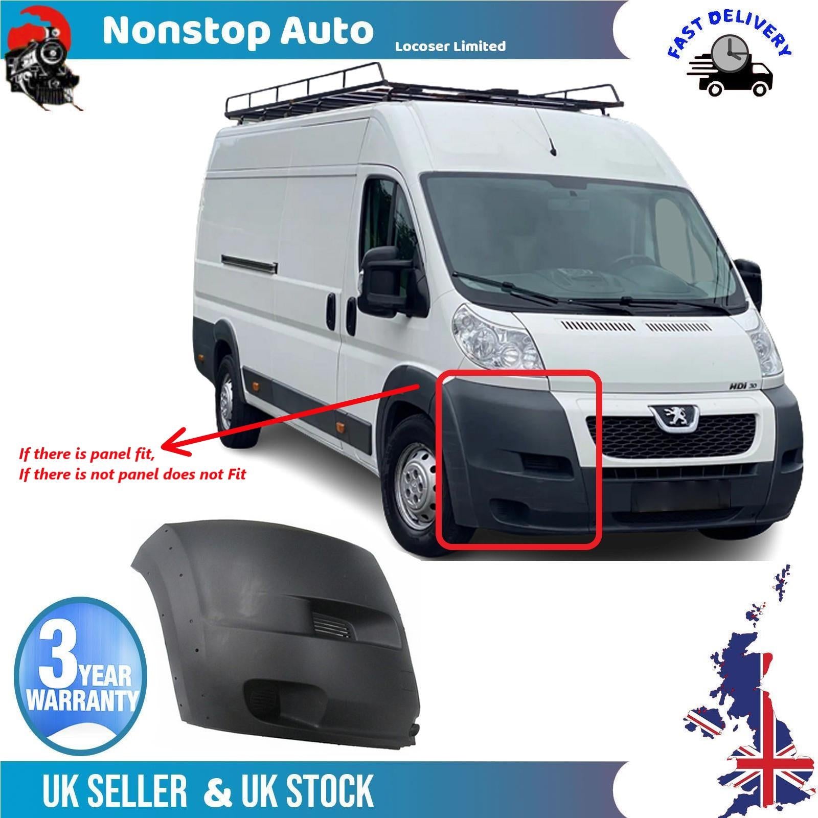 Front Bumper Corner Cap Right No Fog Hole For PEUGEOT Boxer 2006-2014 7401FW