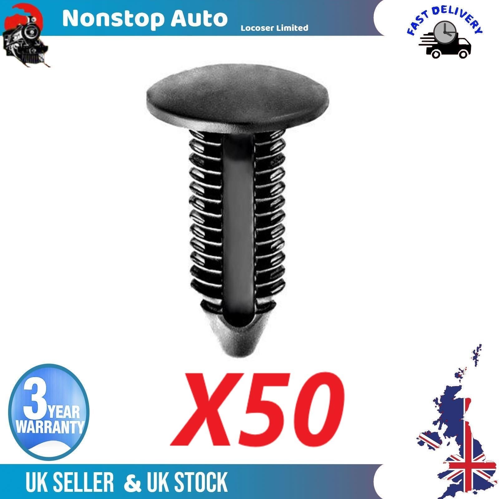 50X Universal Interior Trim Fastener Clips For FORD  W700185S300