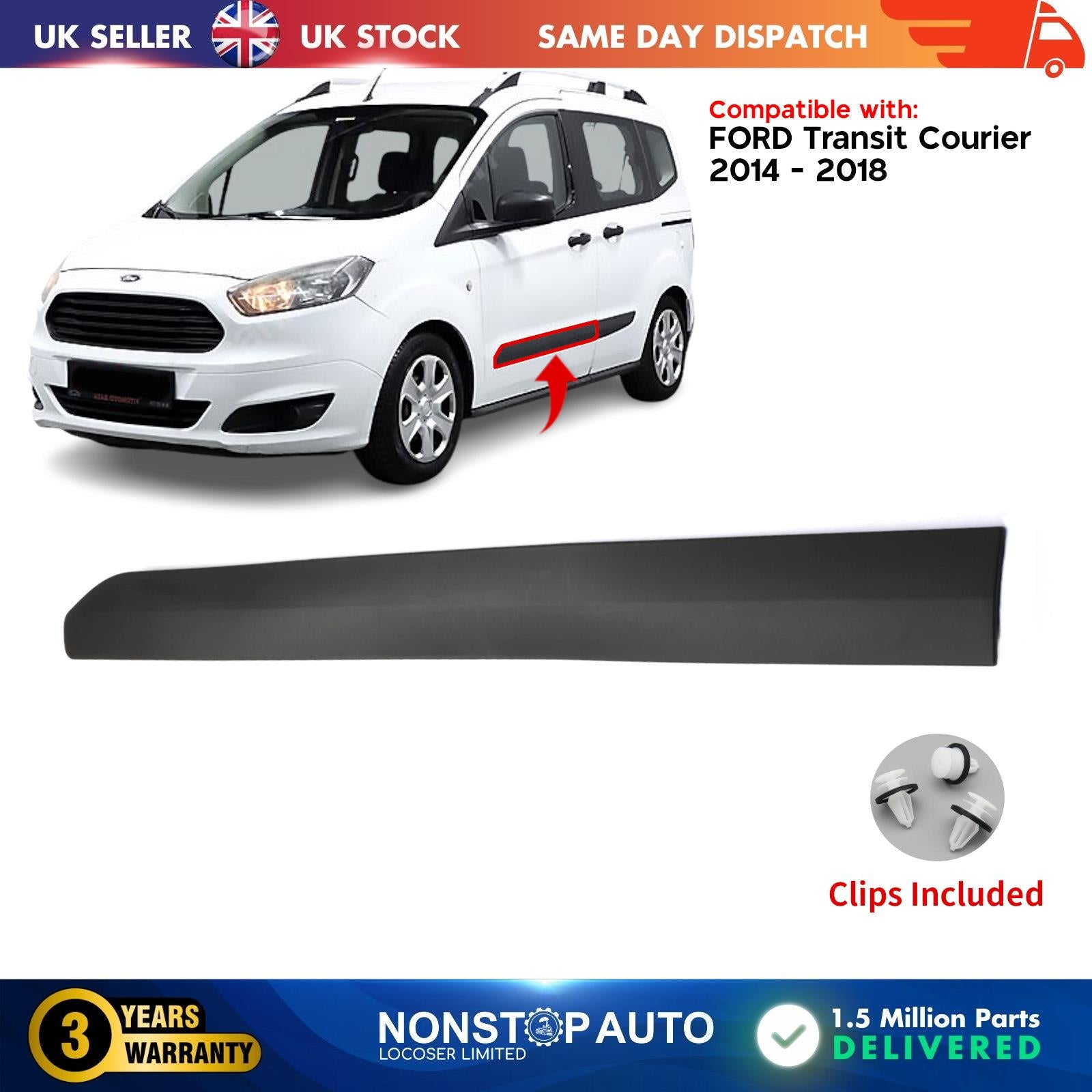 Side Moulding Strip Panel Front Left For FORD Transit Courier 2014 on ET7629427