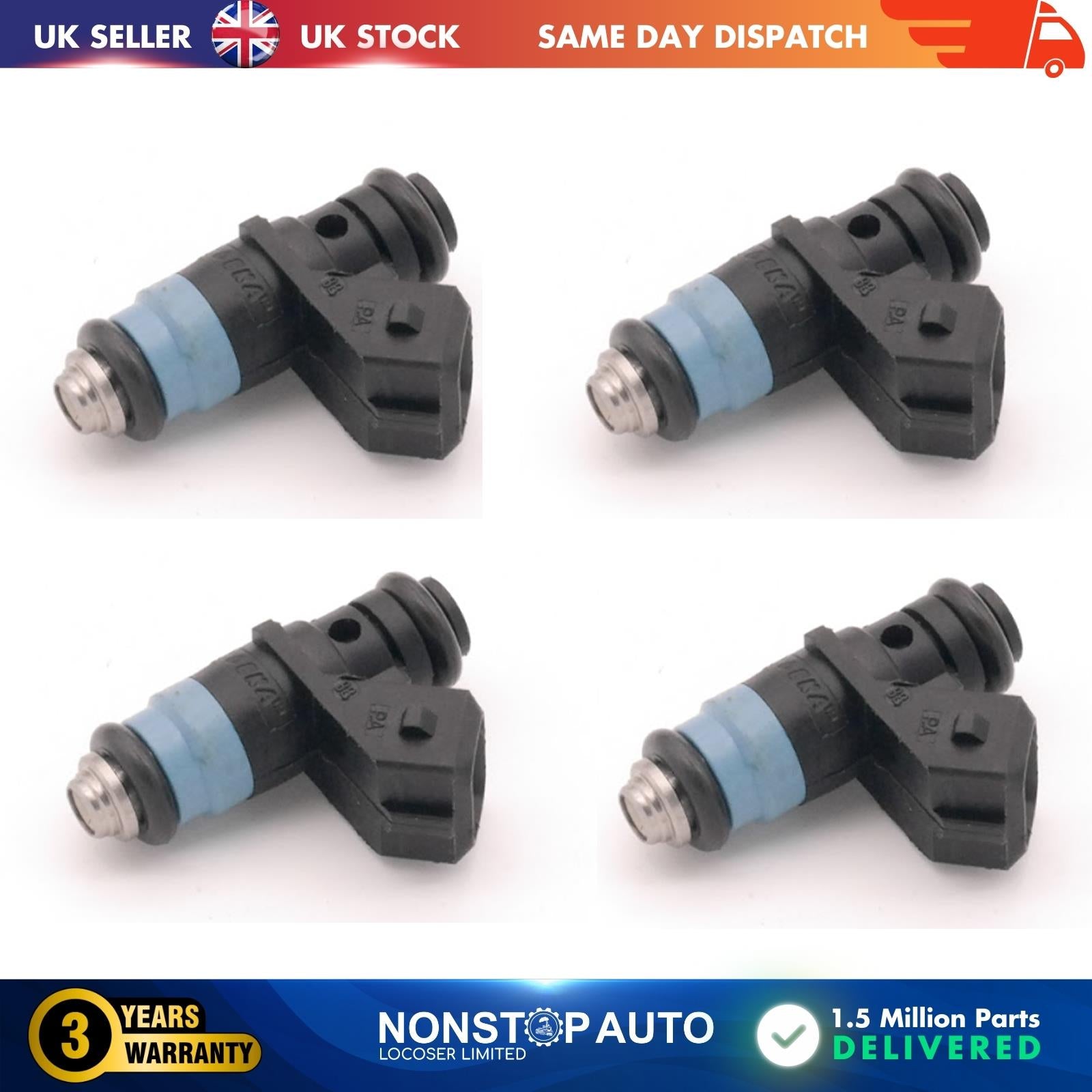 4X FUEL INJECTOR FOR DACIA DUSTER LOGAN RENAULT CLIO II KANGOO 8200132254