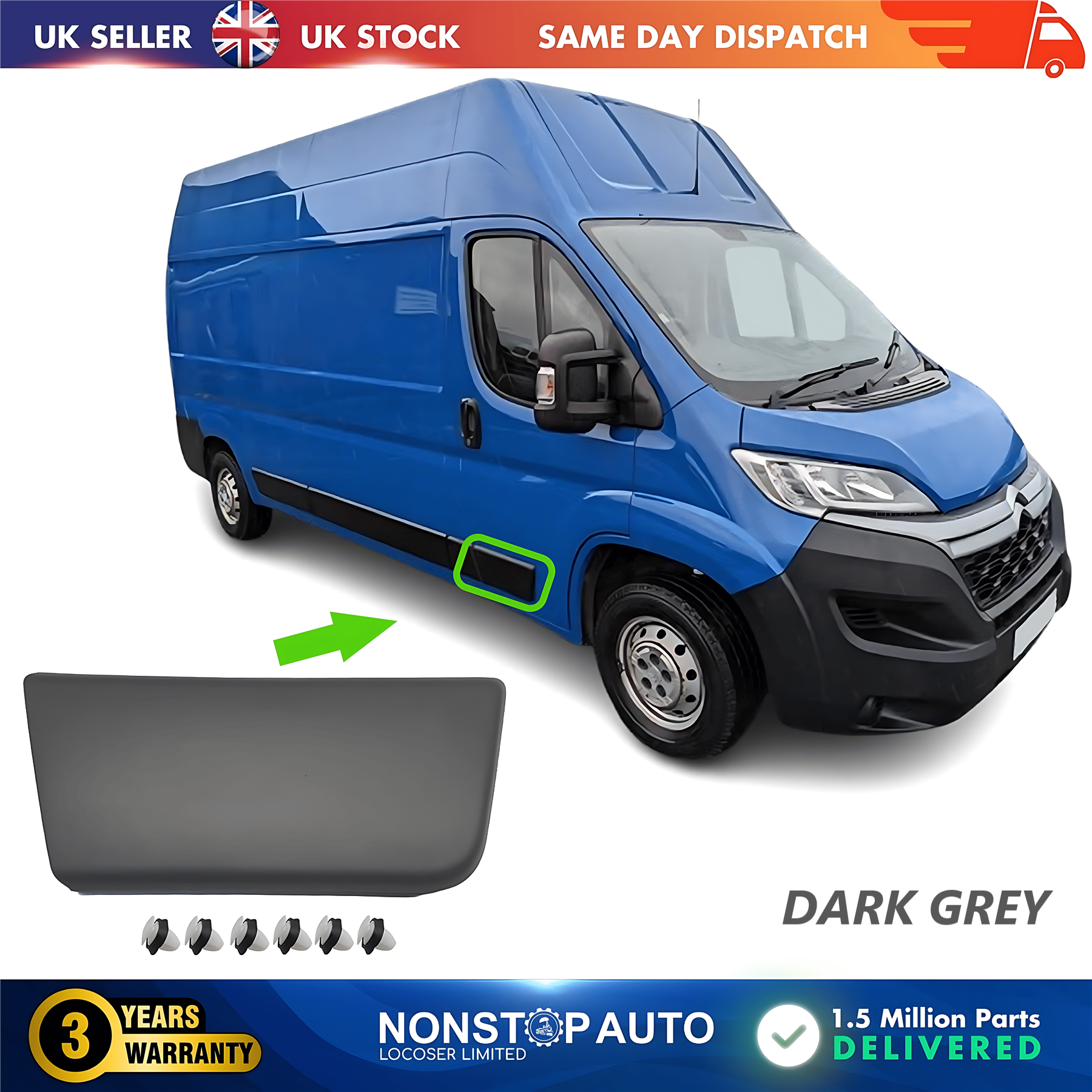 Door Moulding Trim Front Right For CITROEN Relay PEUGEOT Boxer FIAT Ducato 2006 on 8545FC