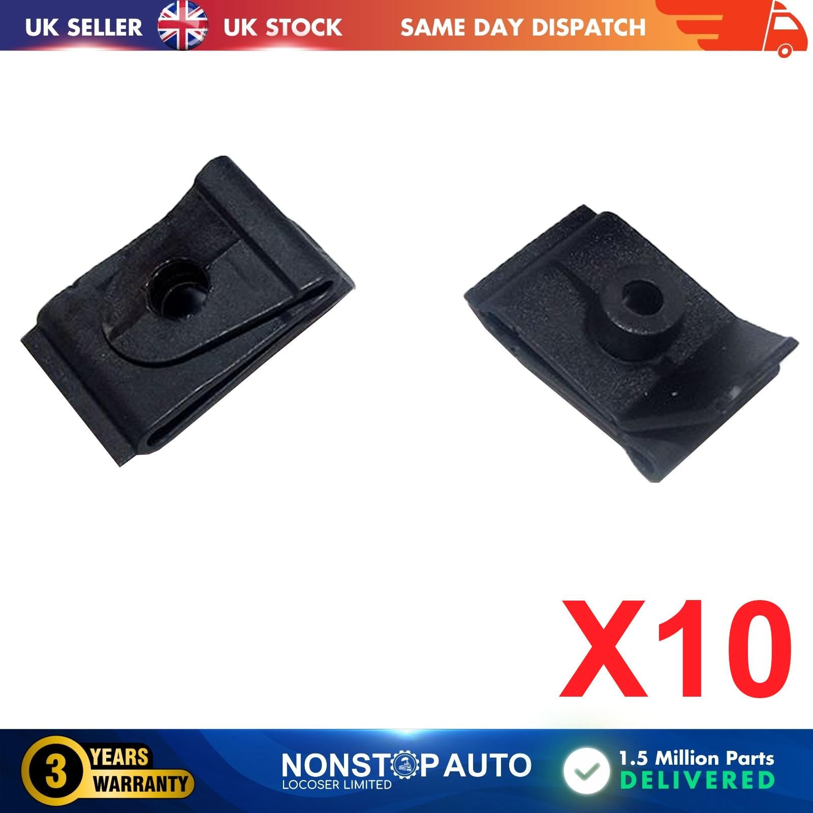 10 X FOR MAZDA NISSAN G.M. Bonnet Fender Wheel Housing Screw U Nut