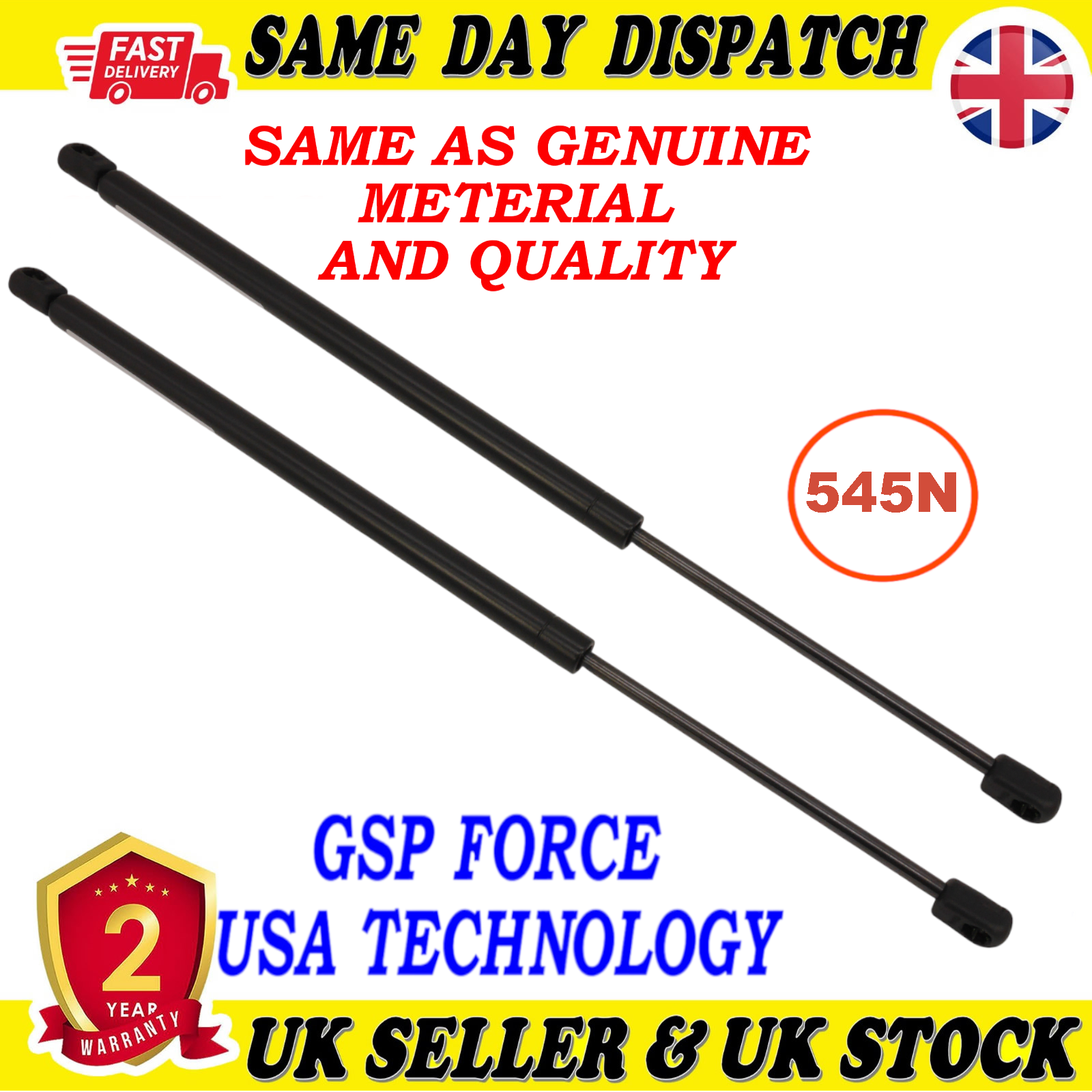 2X TAILGATE BOOT GAS STRUTS 545 Newton FOR TOYOTA COROLLA 689500F010