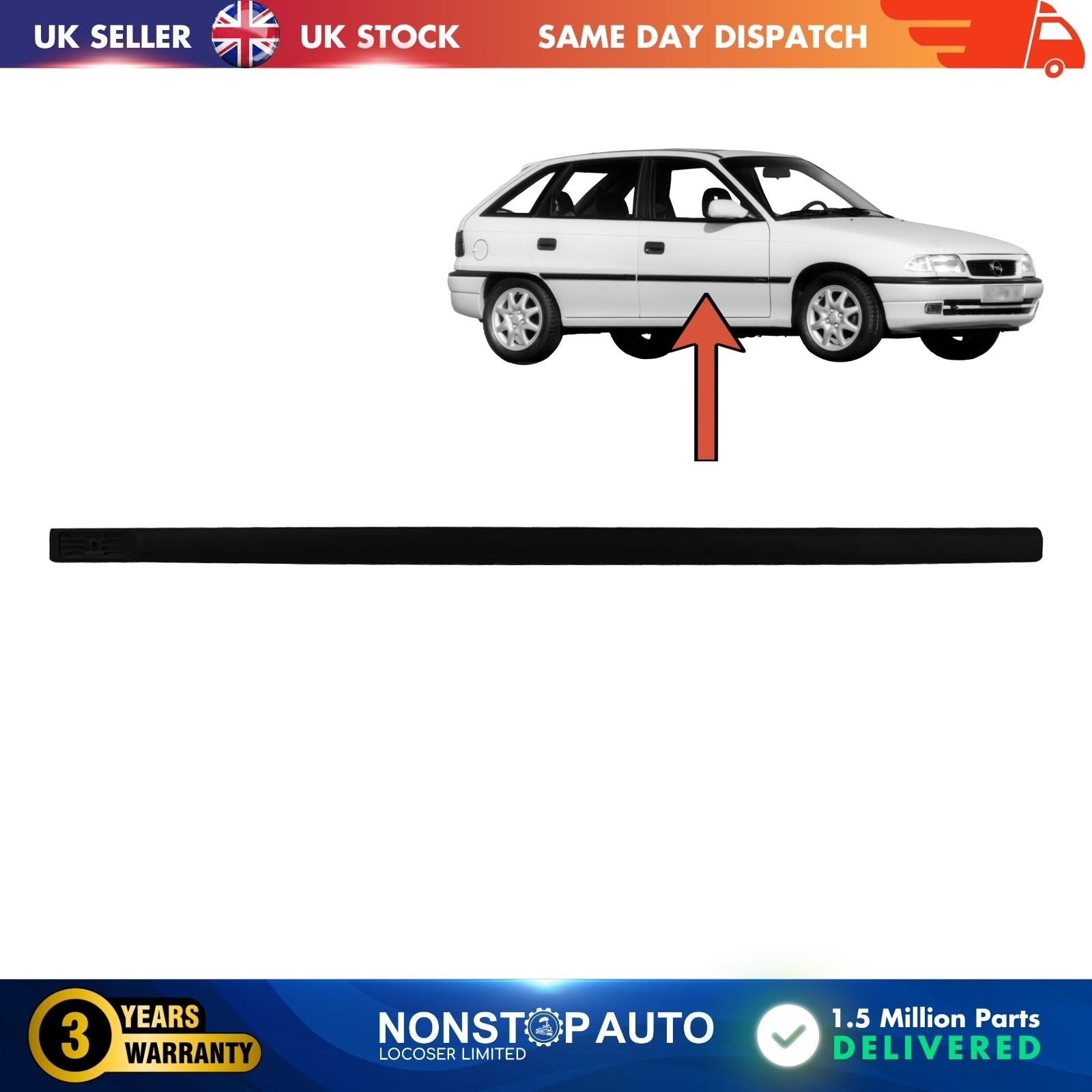 Front Door Panel Trim Moulding Strap Vauxhall Opel Astra F Right Side 5171526