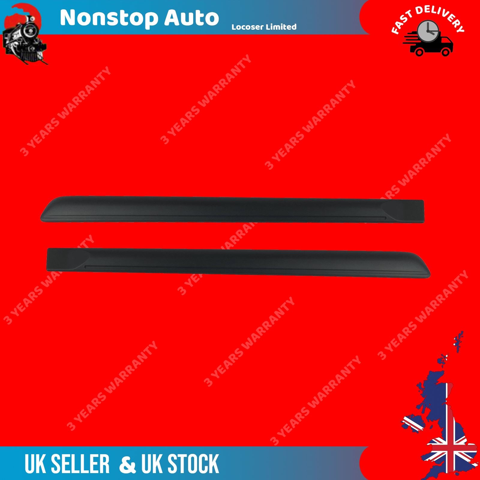 2X REAR DOOR moulding PANEL TRIM STRAP FITS FIAT GRANDE PUNTO 735410827