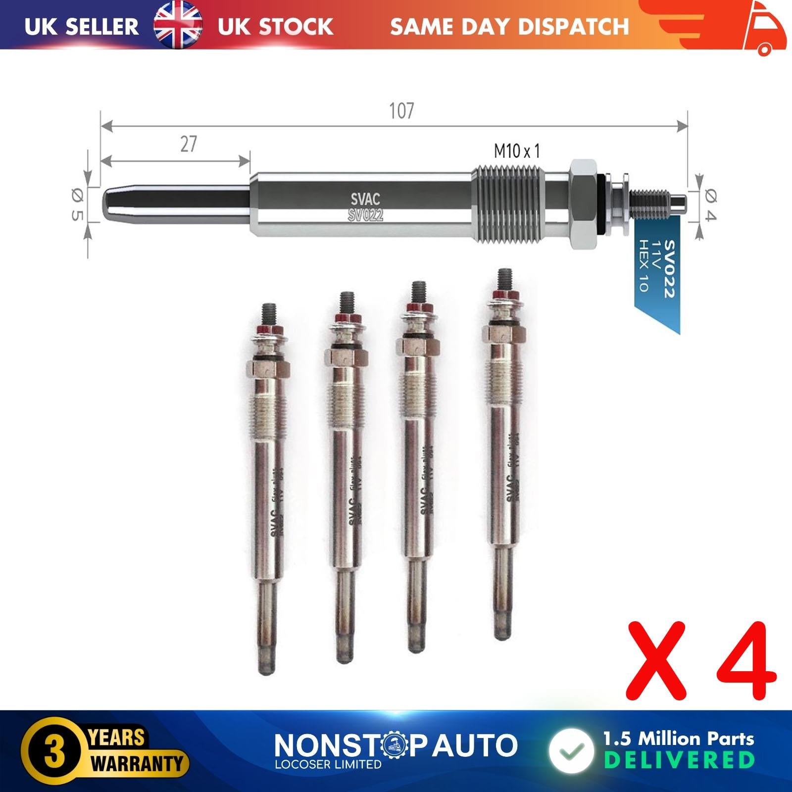 4X Glow Plugs For CITROEN Xantia Xsara C4 I C5 I II C8 5960F5