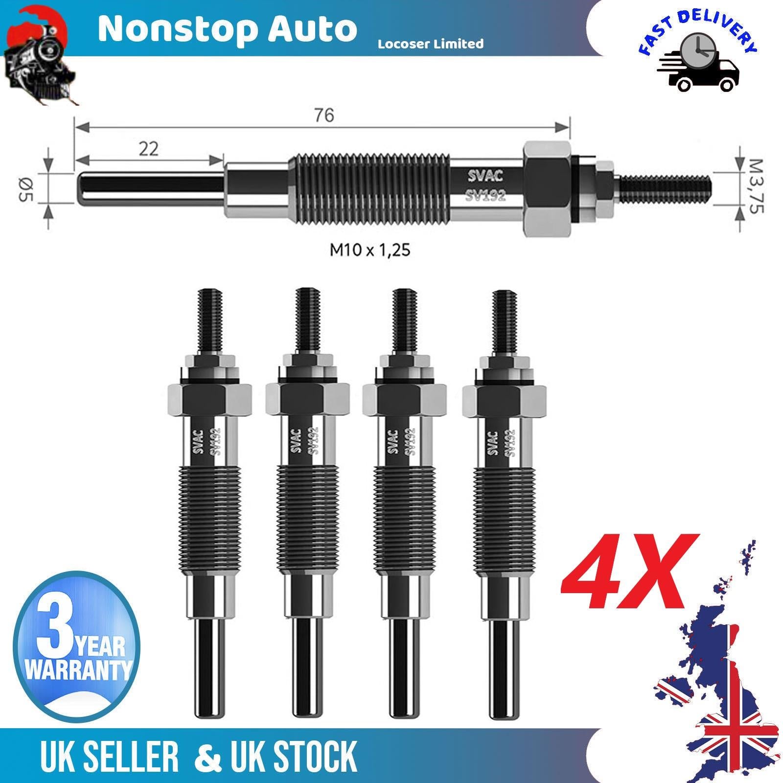 4X Glow Plugs For MITSUBISHI Galant IV V L 300 Delicia II Van MD014997