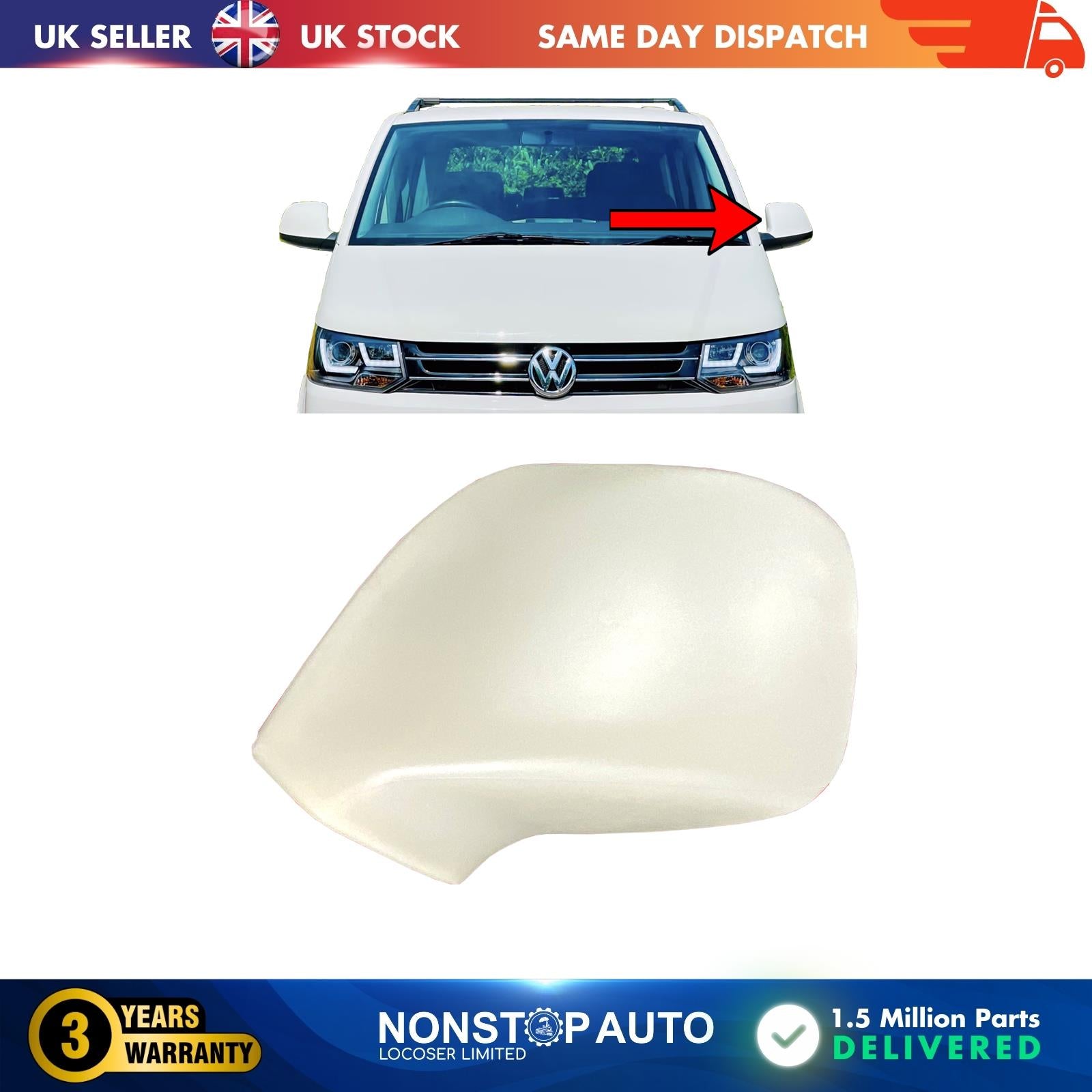 DOOR wing mirror cover PAINTABLE LEFT SIDE FITS VW MULTIVAN T5 T6 7E1857521H
