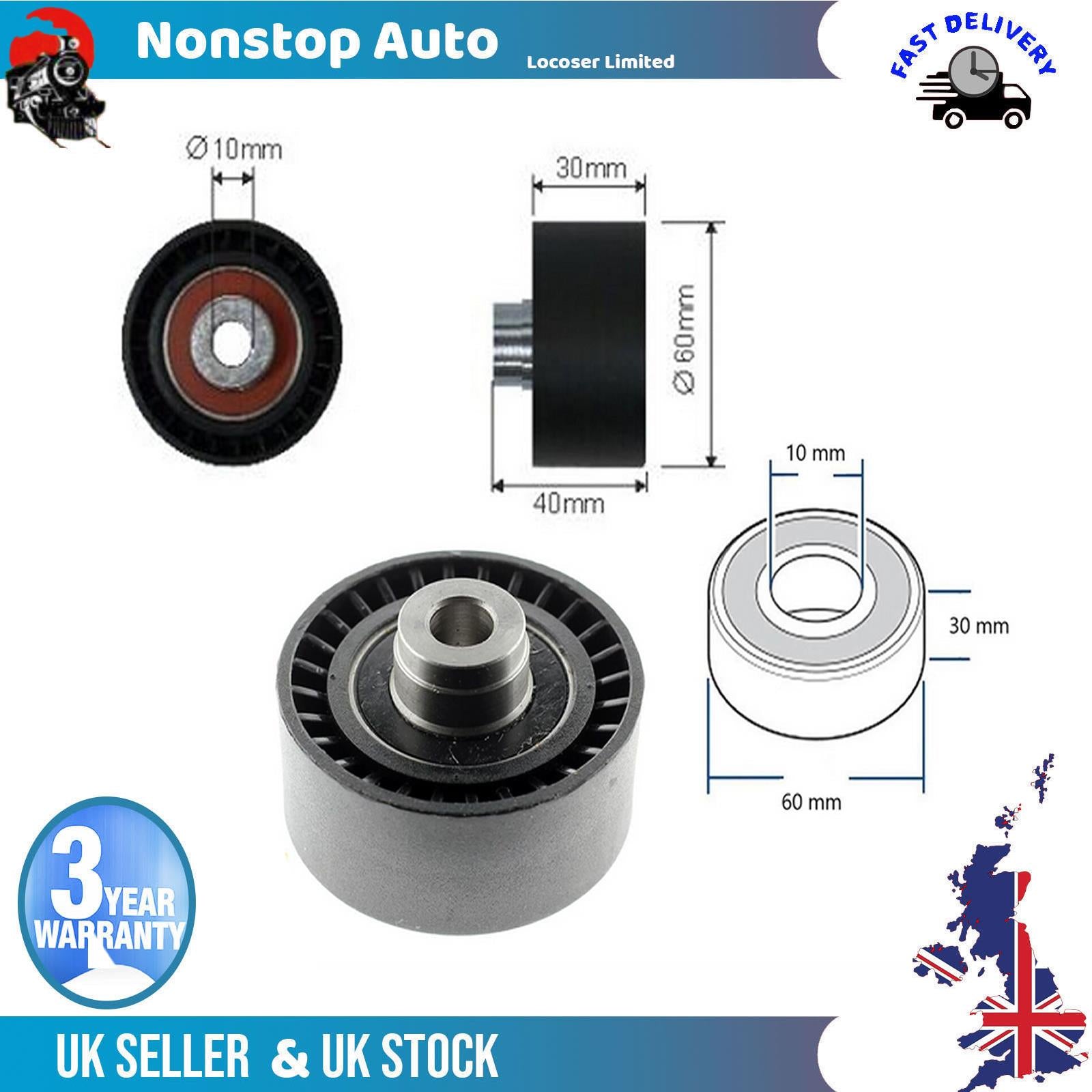 Fan Belt Tensioner Pulley - V - Ribbed Belt Idler For PEUGEOT Expert Boxer
