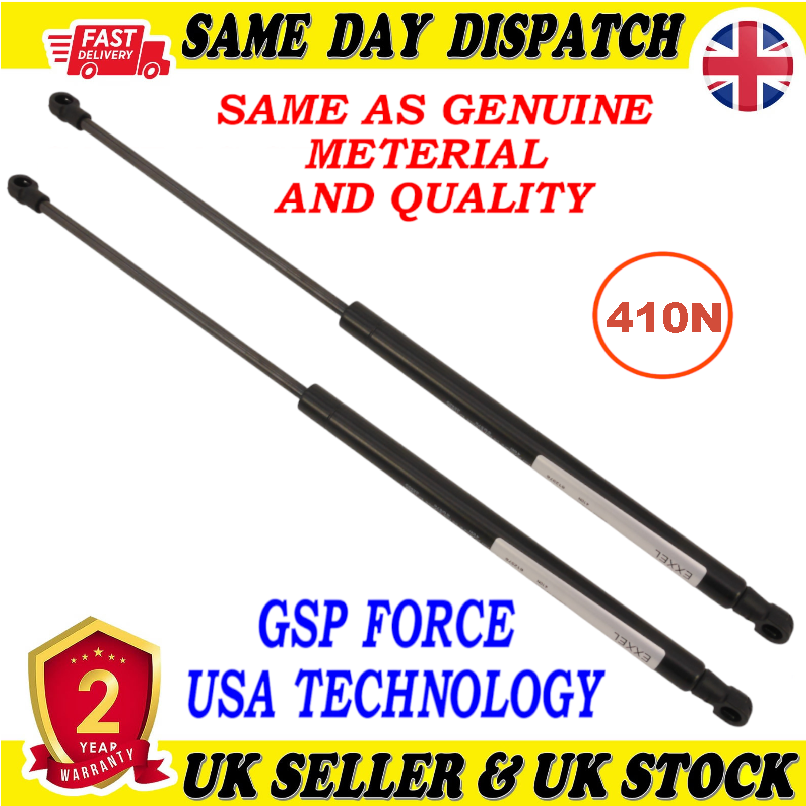 2X TAILGATE BOOT GAS STRUTS 410 Newton FOR ALFA ROMEO GIULIETTA 1635439180