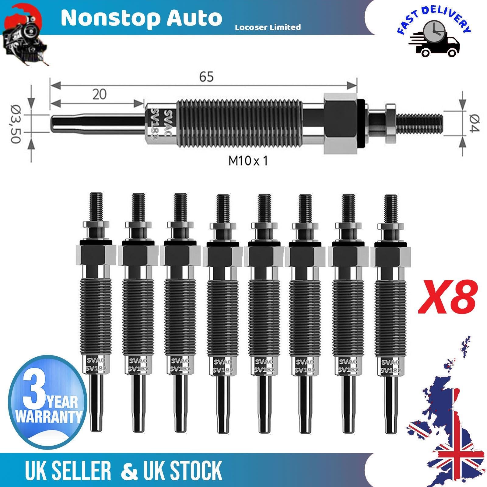 8X Glow Plugs For MITSUBISHI Pajero II 2.8 TD L200 2.5 D TD 110654P400