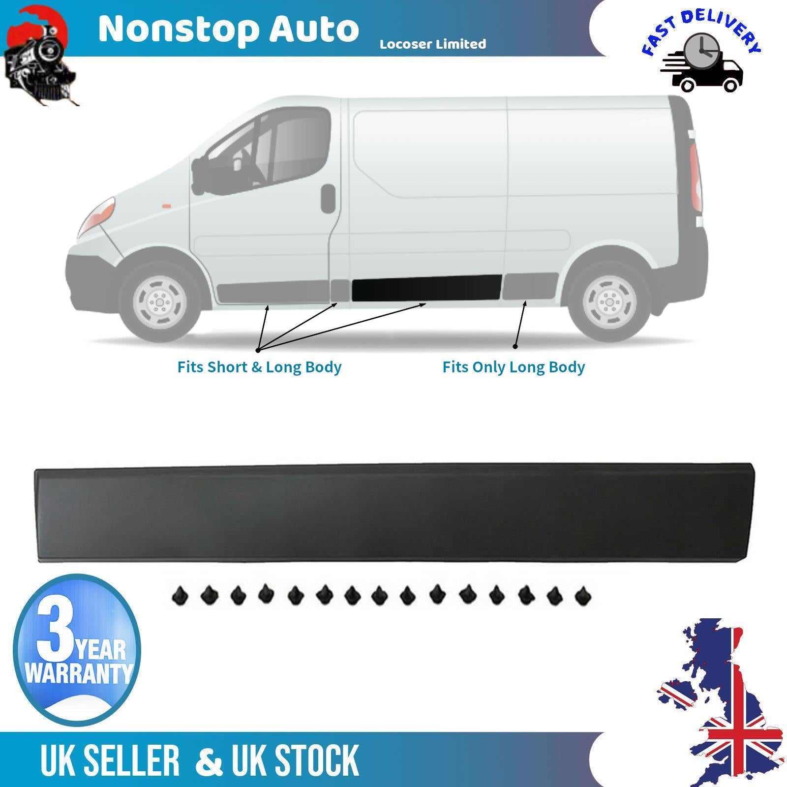 DOOR TRIM MOULDING PANEL LEFT SIDE FITS NISSAN NV300 768556674R