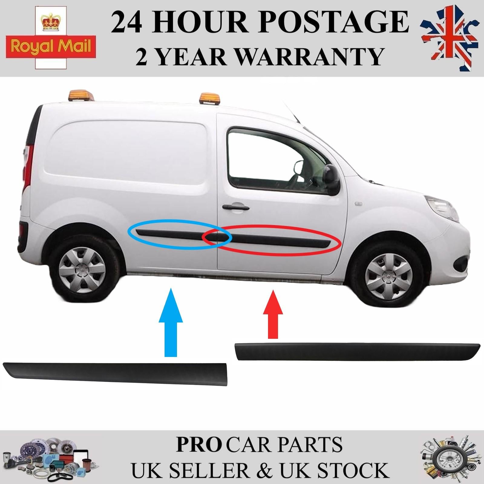 2X Door Panel Trim Moulding Front and Rear Right For RENAULT Kangoo 2009 on 8200439113 8200439118