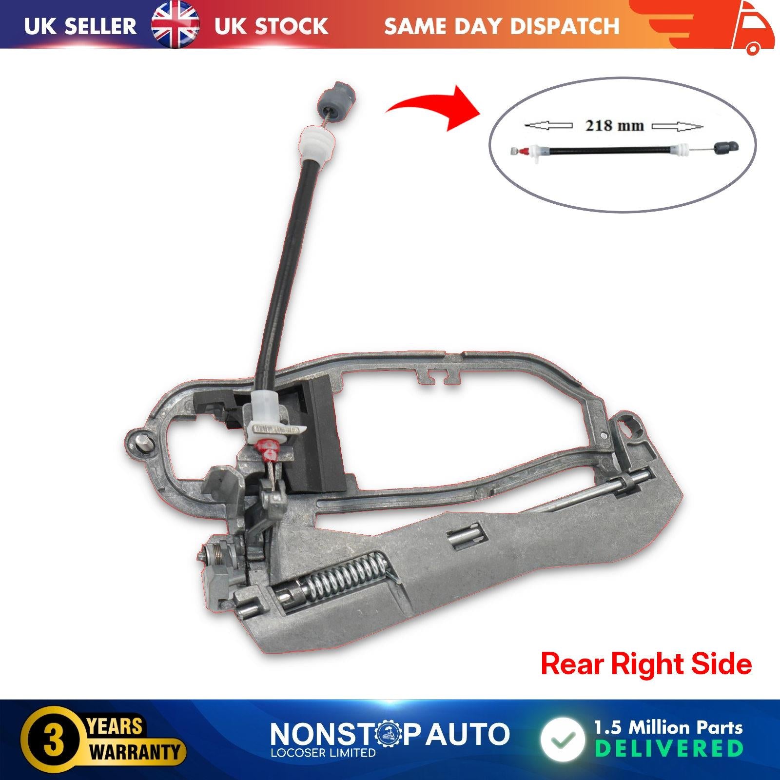 Rear Right Outer Door Handle Carrier Frame Mechanism Fits BMW X5 E53 51218243636