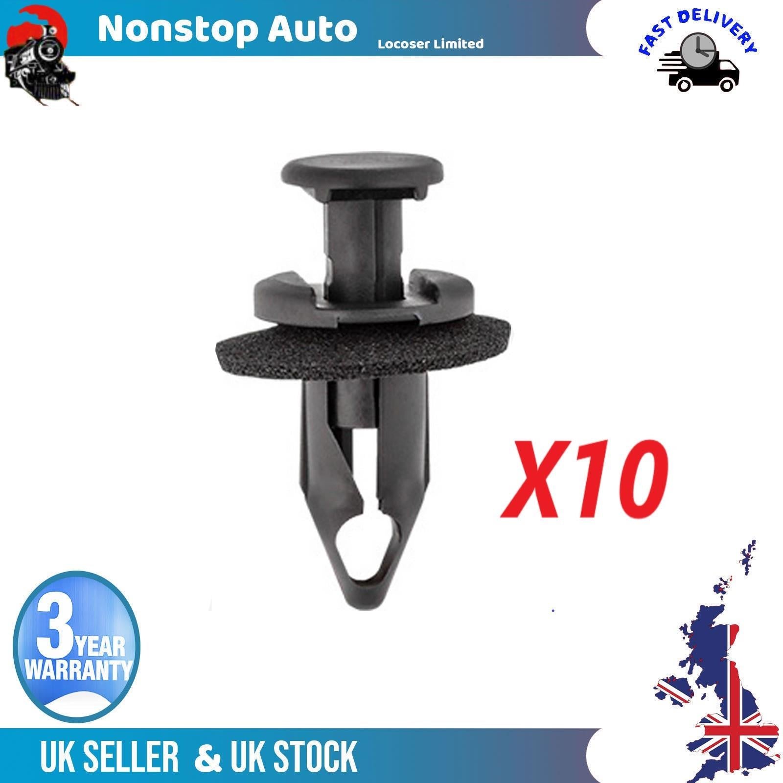10X Push Type Retainer Trim Fastener Clips For FORD TOYOTA SUZUKI 11561878
