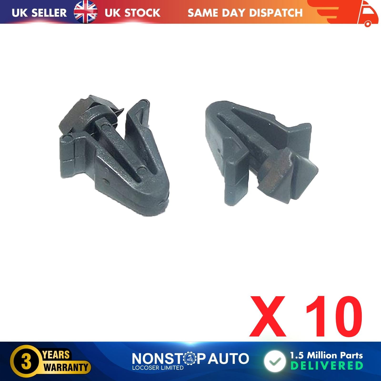 10X Carpet Panel Trim Body Bumper Front Grill Clips for NISSAN Almera I Micra II Navara Np300 Pick Up 01553-03831, 62318-011WOO