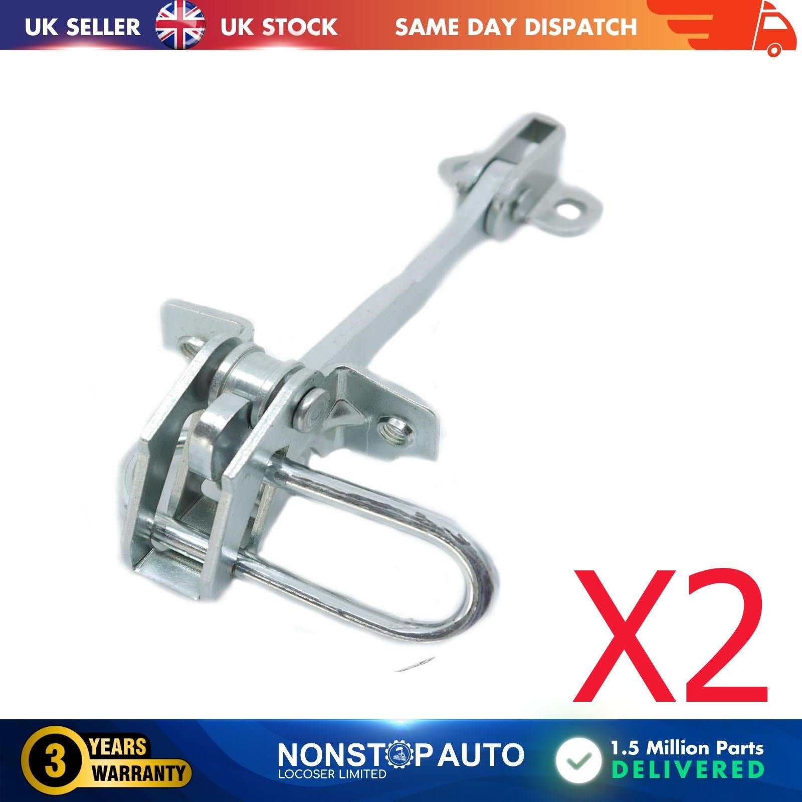 2 X Rear Door Hinge Stop Check Strap Limitery Right and Left Side Fits FIAT Punto Mk2 51790088