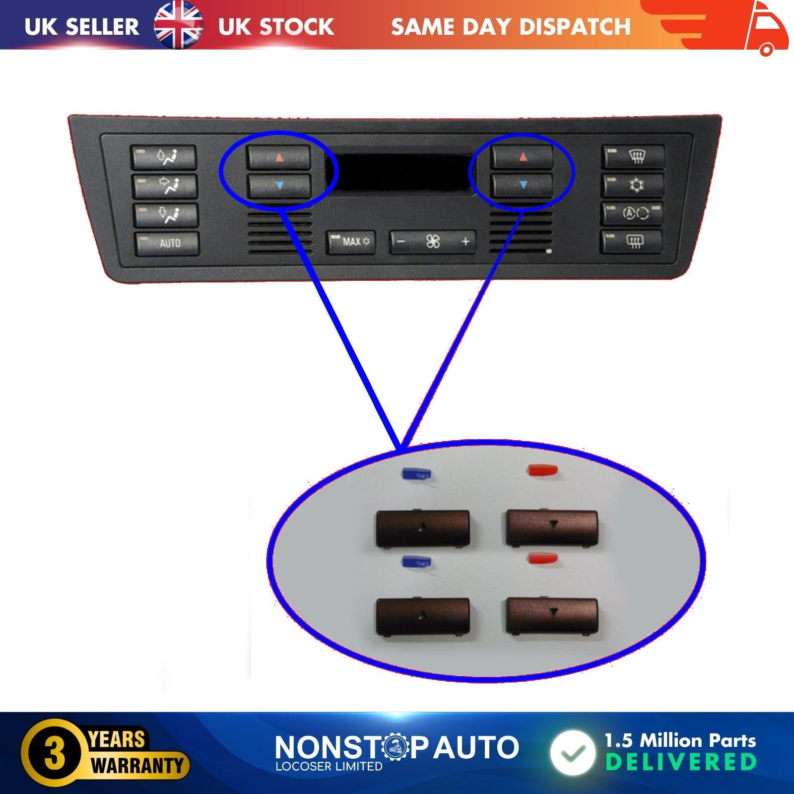 2X FOR BMW X5 E39 E53 Heater climate Control Air Conditioner Button Air Vent Up