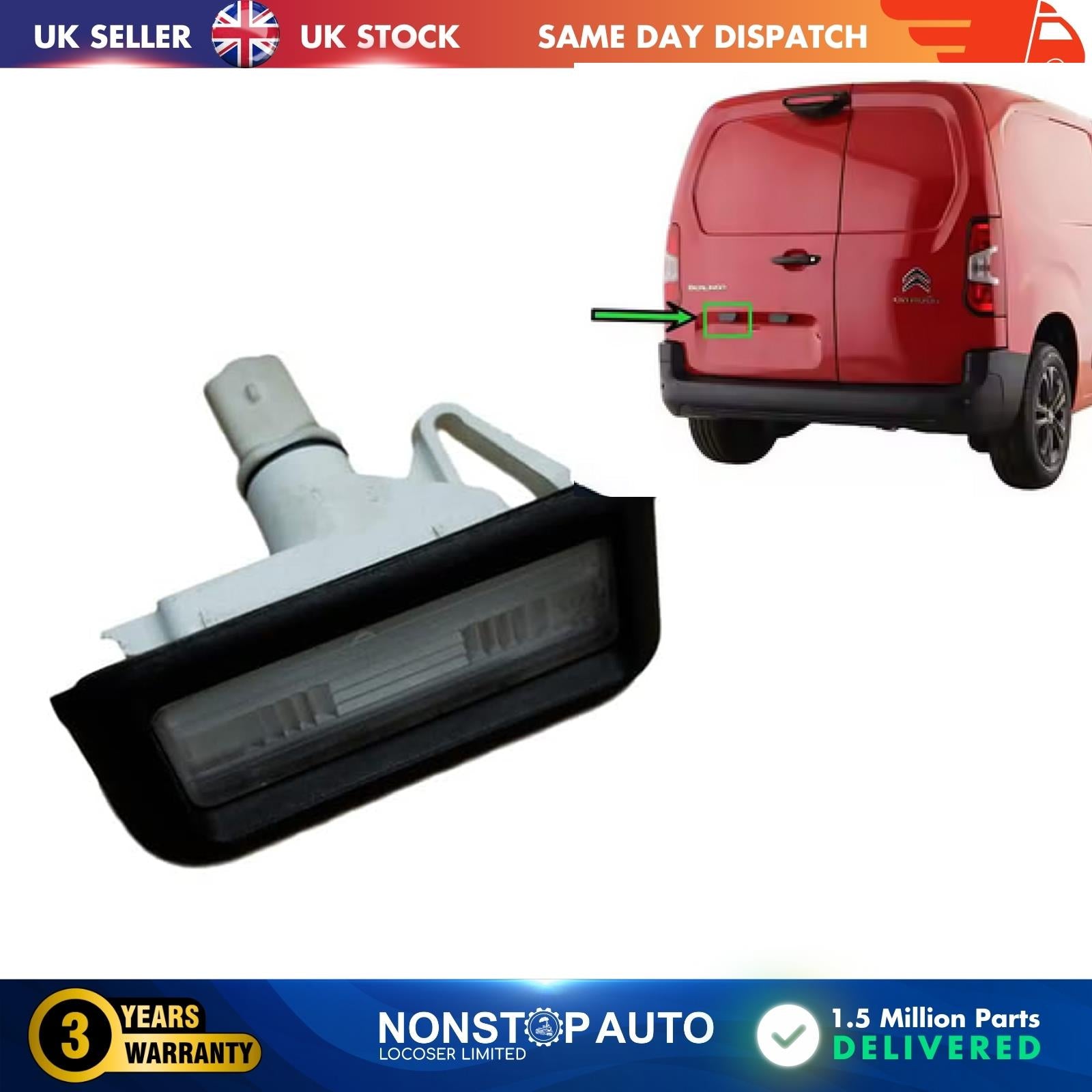 NUMBER PLATE LAMP FOR  CITROEN  BERLINGO JUMPY II III SPACETOURER FIAT SCUDO PEUGEOT EXPERT PARTNER TOYOTA PROACE 6340.G7