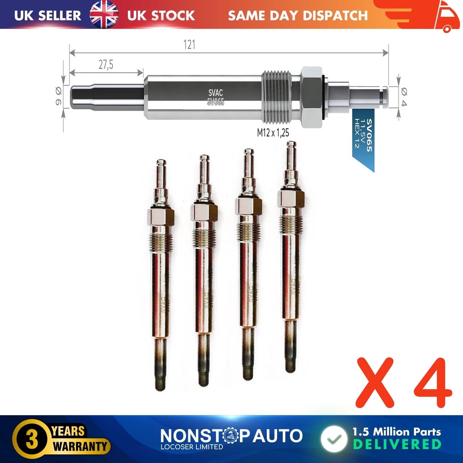 4X Glow Plugs For MERCEDES C E S Class A0011591501