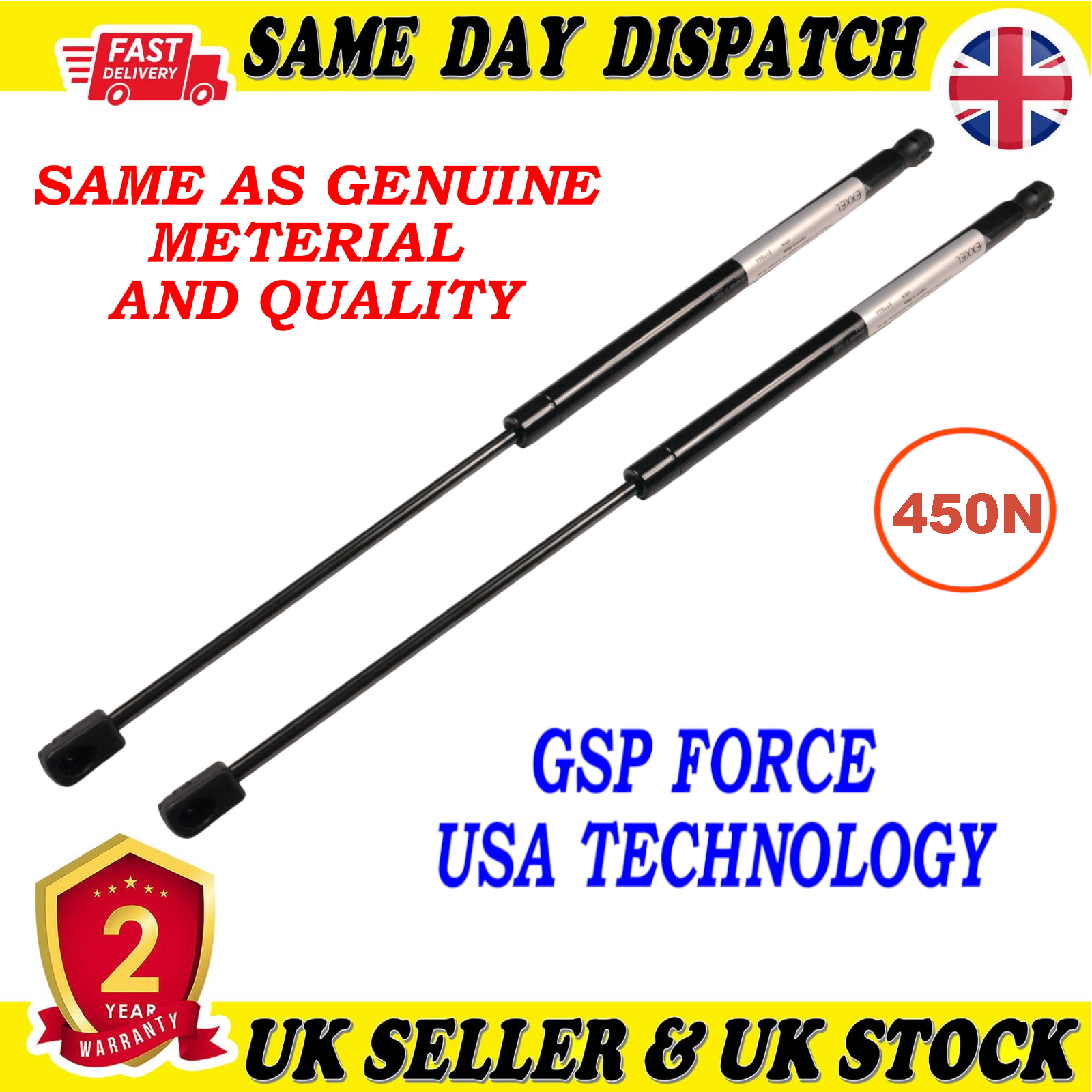 2X TAILGATE BOOT GAS STRUTS 450 Newton FOR BMW 3 Touring (E91) 51247127875