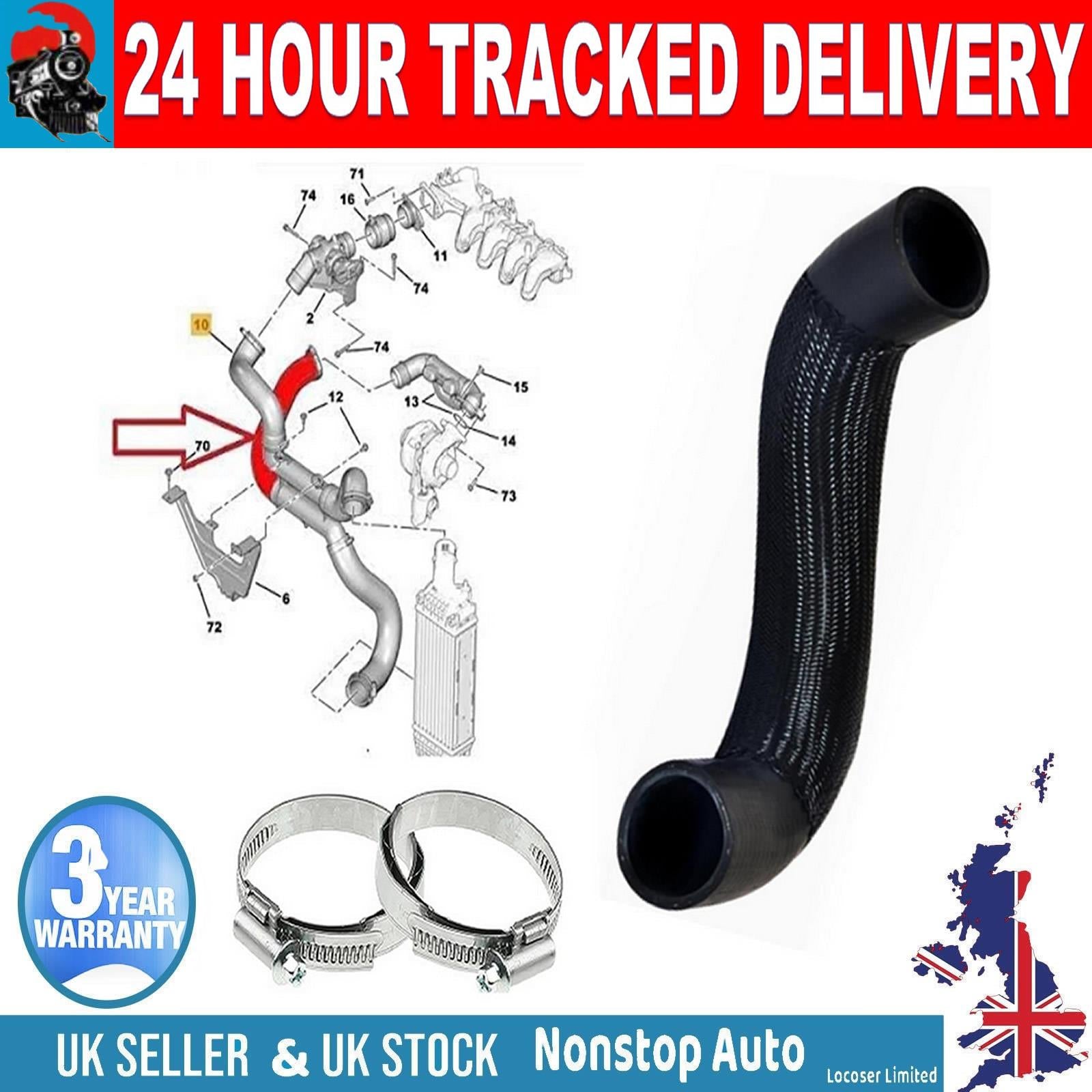 TURBO INTERCOOLER HOSE PIPE FOR PEUGEOT 407 CITROEN C5 II III  1.6 HDI 110 HP 0382.RY