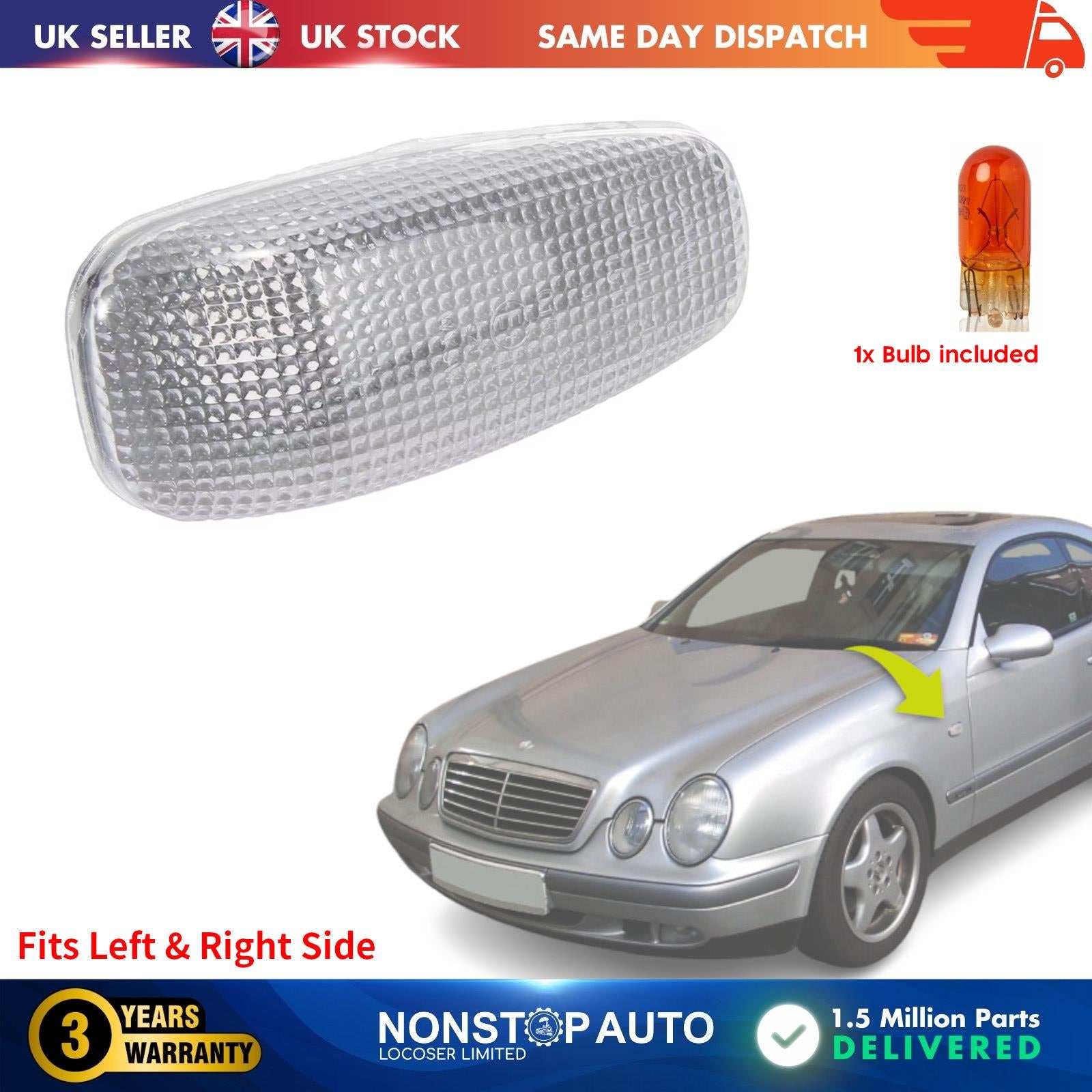 Side Wing Indicator Repeater Lens Turn Signal Light Fits Mercedes SLK Class 230 Kompressor 2L 2108200921