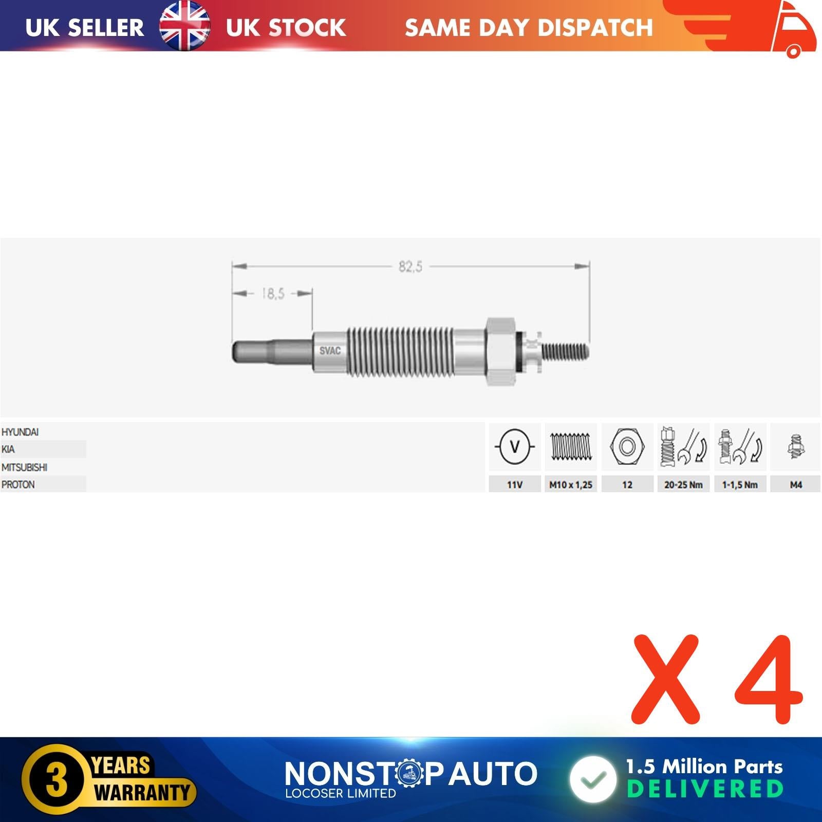 FOR HYUNDAI GALLOPER TERRACAN  MITSUBISHI L200 L300 2.3 D GLOW PLUG