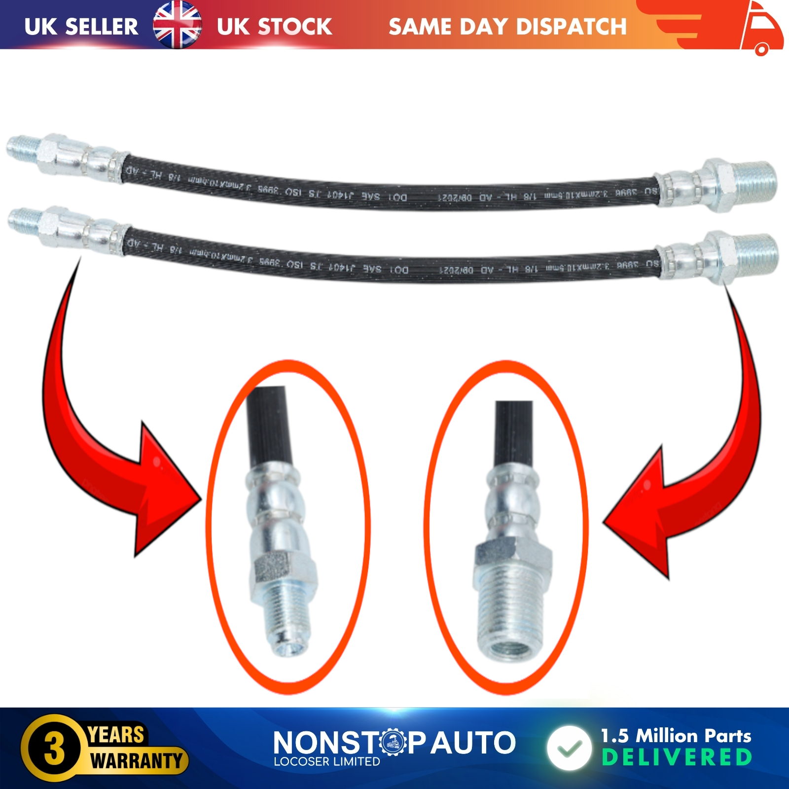 2X Rear Brake Hose Pipe For IVECO DAILY III IV V VI 500327226