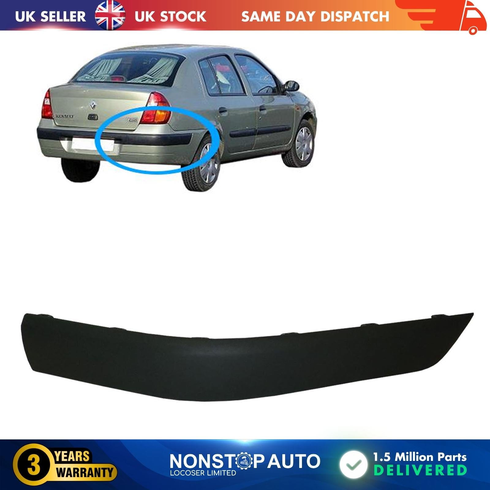 Bumper Corner Strap / Rear Right 2000-2006 FOR Renault Clio