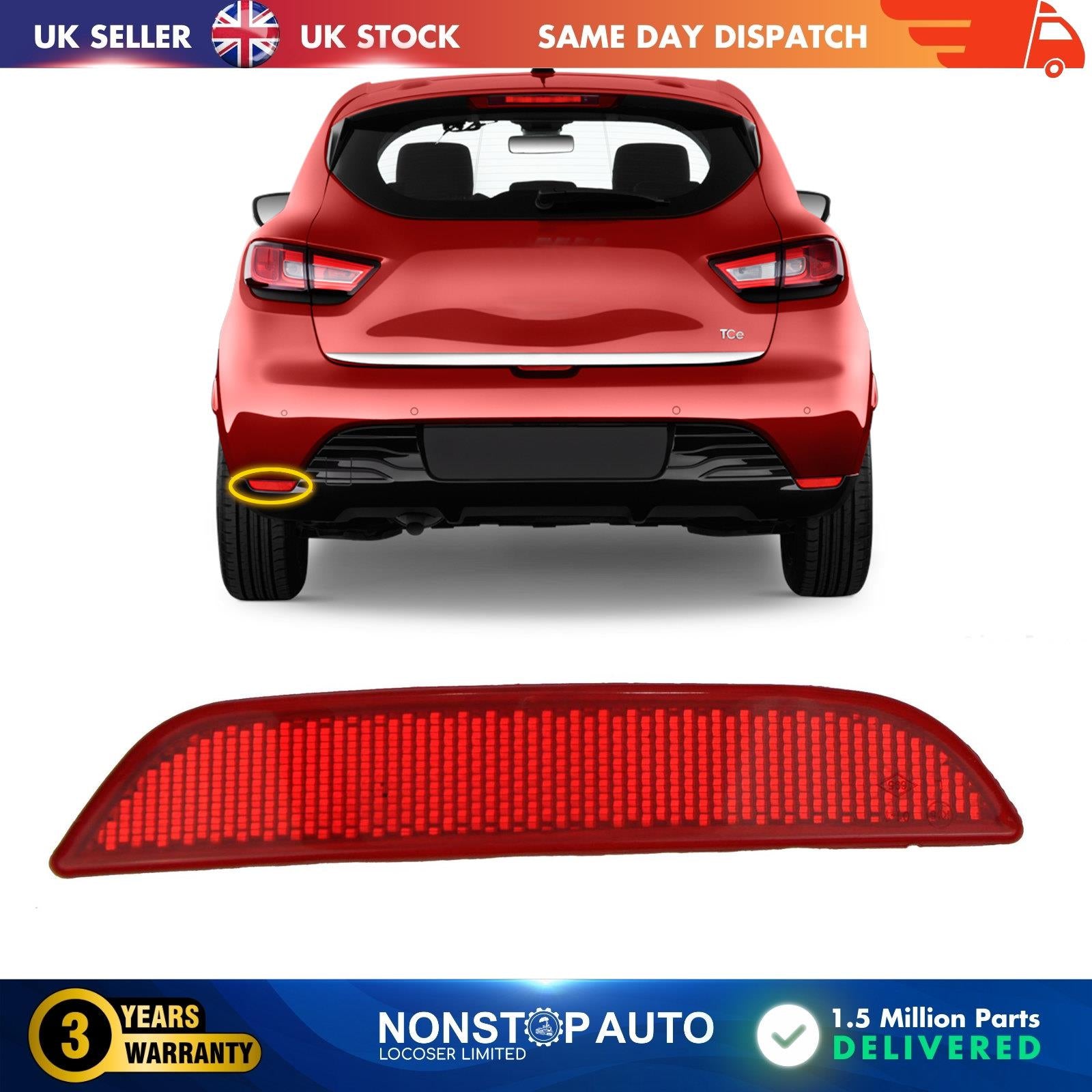 Rear bumper reflector lens light left side FITS Nissan Qashqai