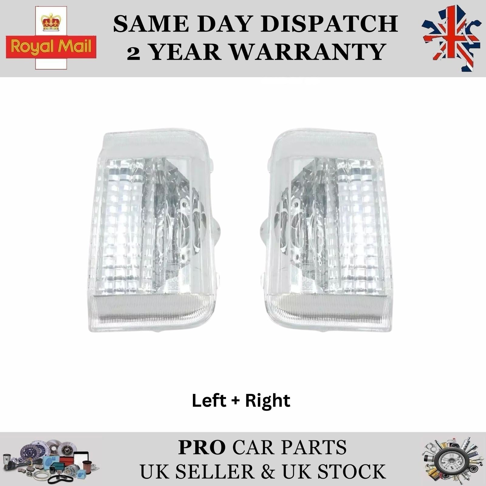 2X Door Wing Mirror Indicator Light Lens Left & Right for FIAT DUCATO