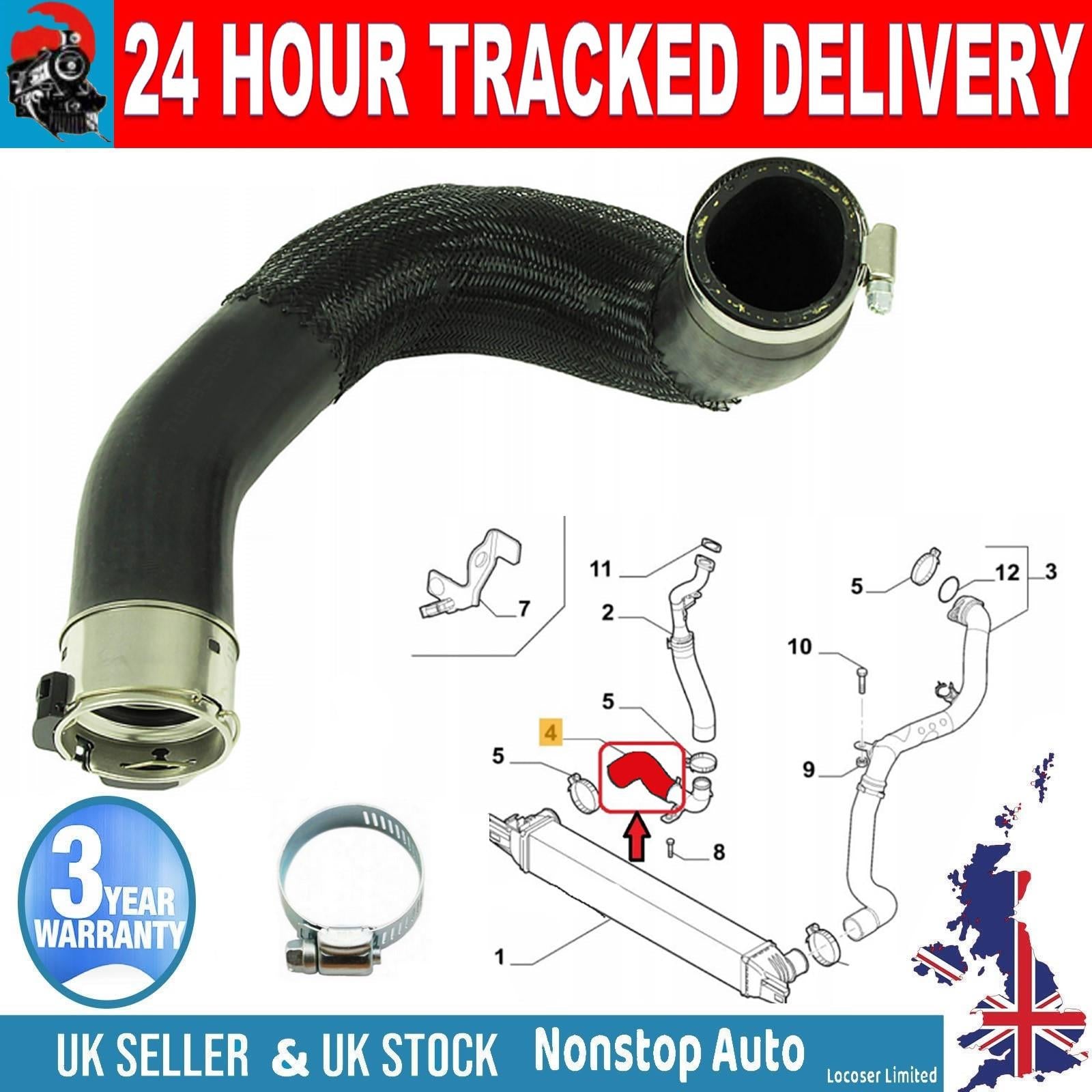 TURBO INTERCOOLER  HOSE PIPE FOR FIAT FIORINO 1.3 D Multijet 52098784