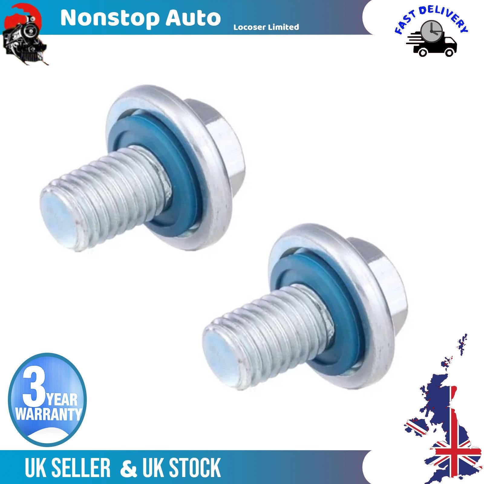2X Oil Drain Plug Screw For CHEVROLET Cruze 1.6 55577568