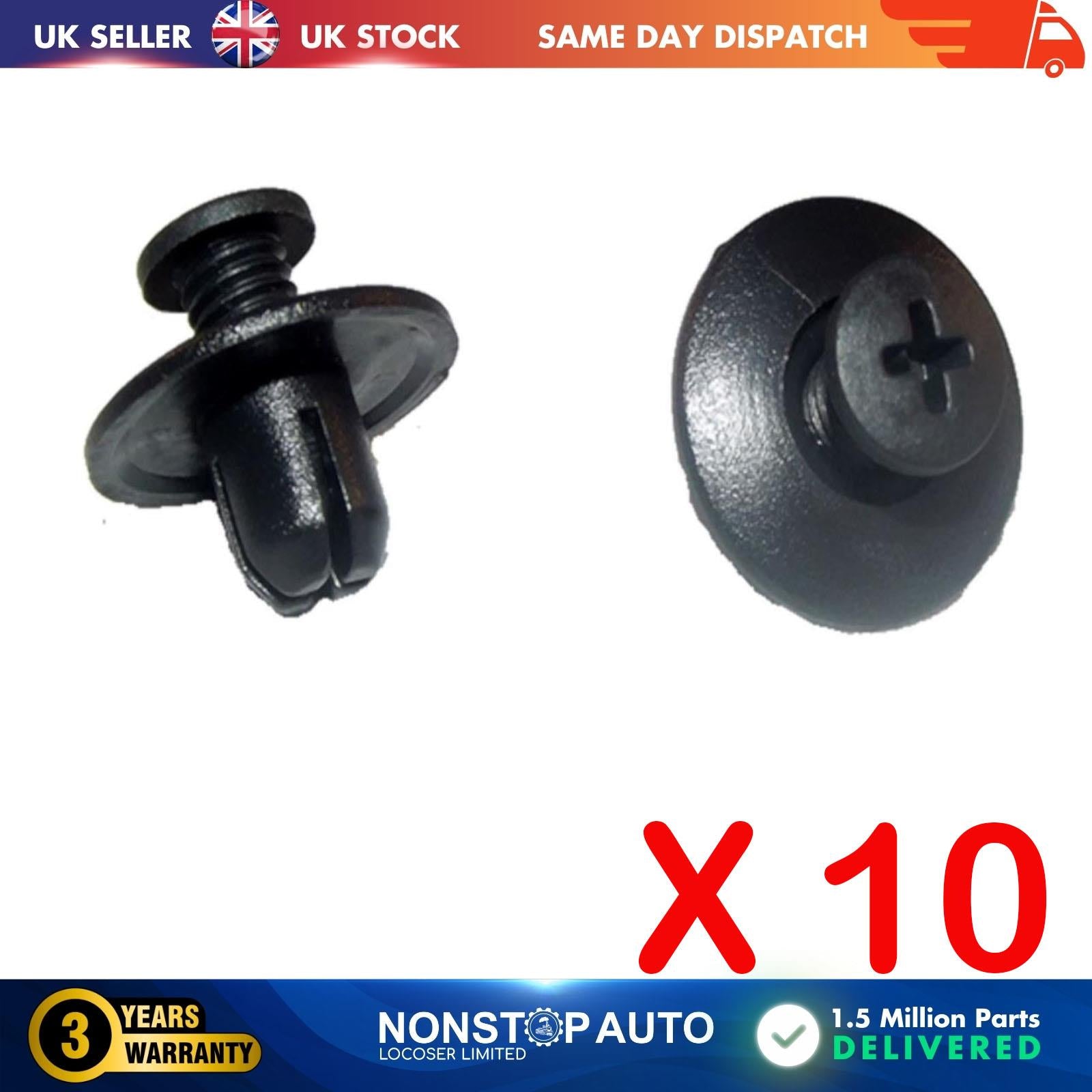 10 X FOR HONDA MAZDA Bumper Wheel Arch Trim Panel Push Type Retainer Clips