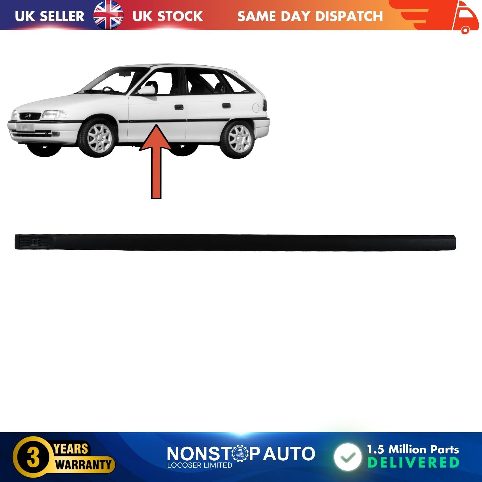 Front Door Panel Trim moulding Strap Left Side FOR Vauxhall Opel Astra F 5171525