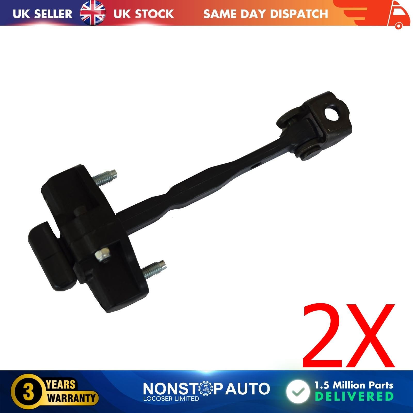 2XFront Door Hinge Stop Check Strap Limitery Right or Left Side Fits Fiesta VI