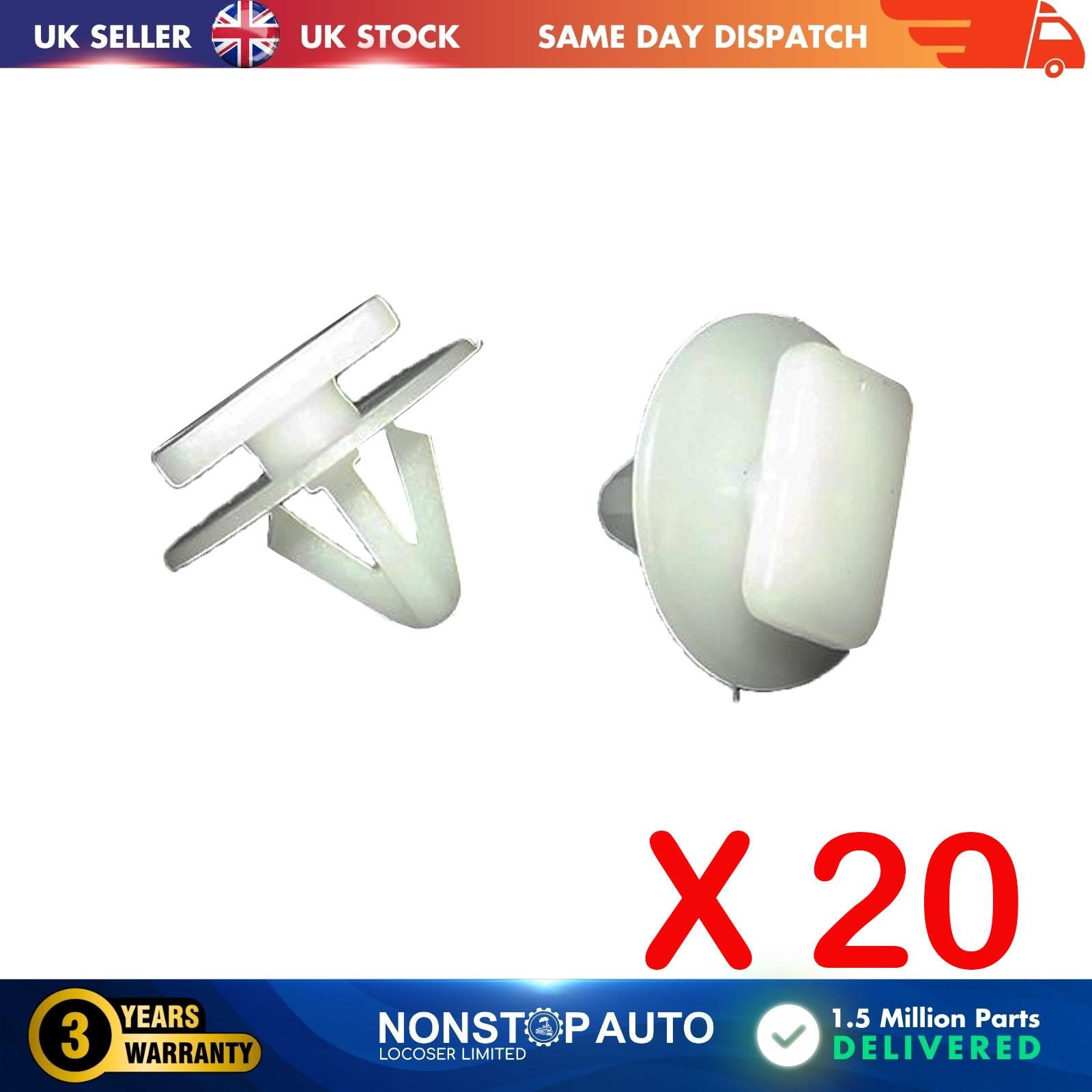 20X Wheel Arch Front Fender Panel Trim Clips FOR OPEL / VAUXHALL Corsa C 122920