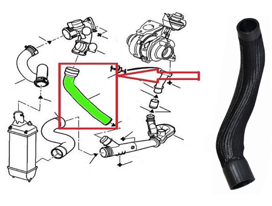 TURBO INTERCOOLER HOSE PIPE FOR PEUGEOT 307 407 607 CITROEN C4 C4 Picasso C5 2.0 Hdi  0382.AS