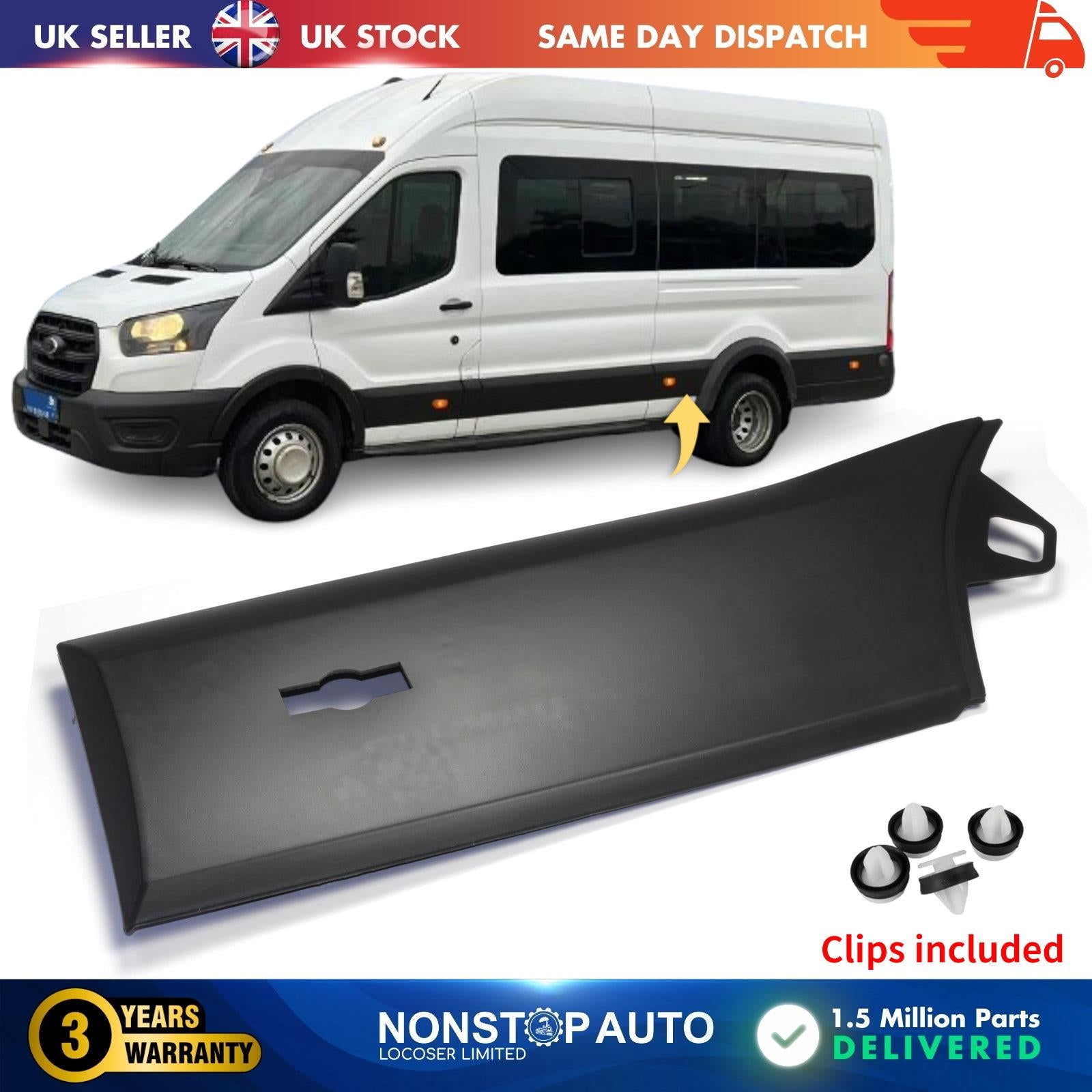 REAR LEFT SIDE BODY MOULDING PANEL TRIM FOR FORD TRANSIT MK8 2014 ON 1854497