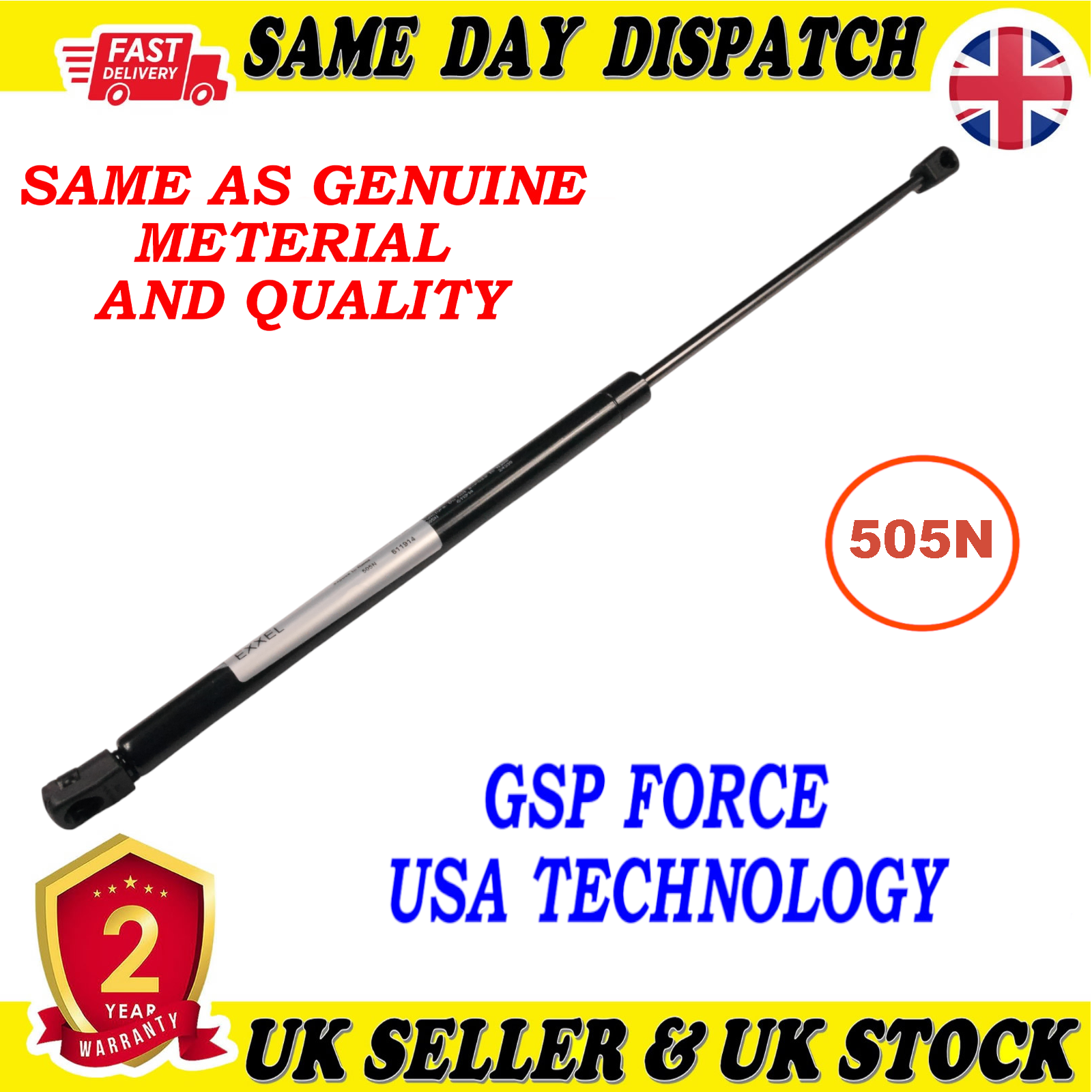 TAILGATE BOOT GAS STRUTS 505 Newton FOR RENAULT MEGANE II 8200119498