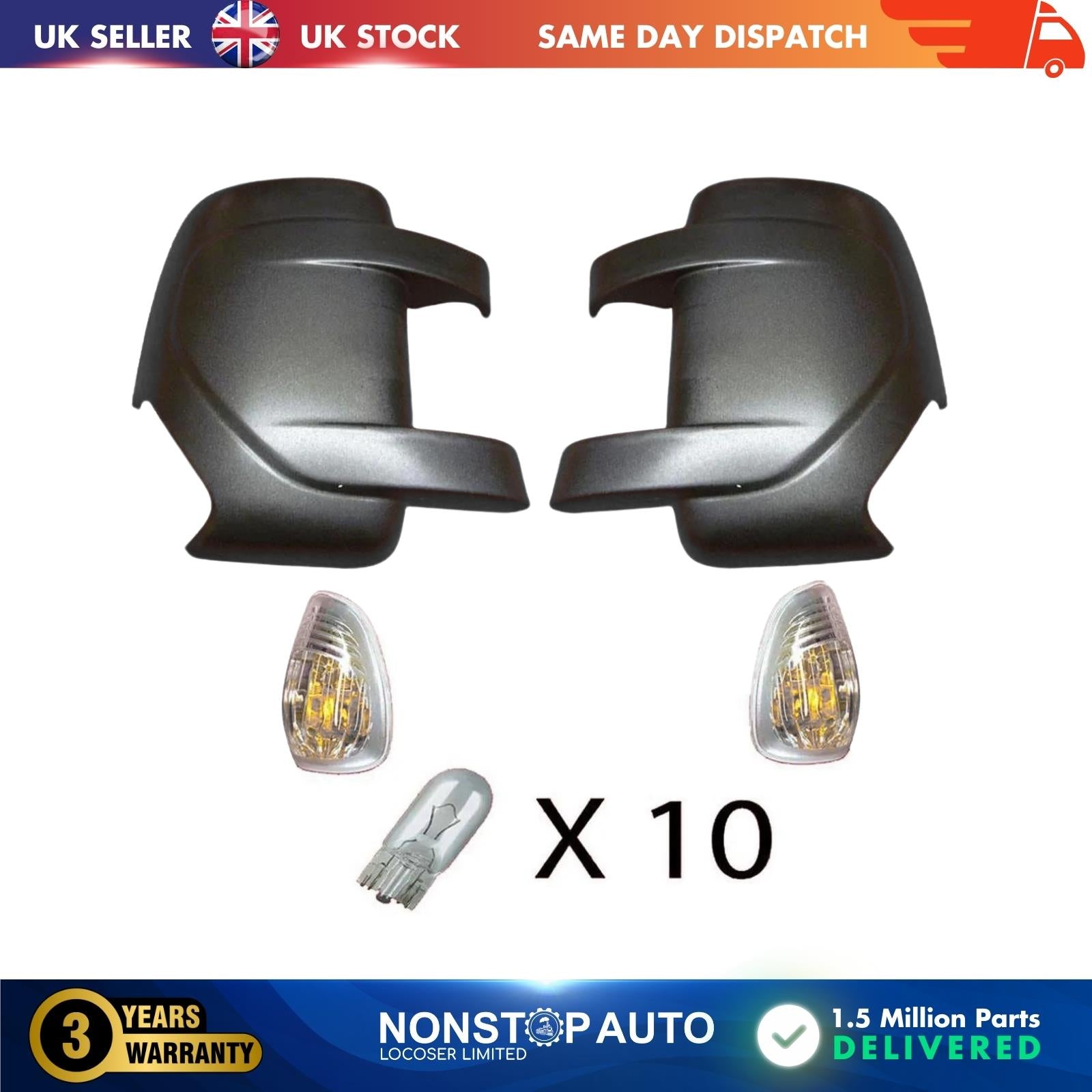 Door wing mirror cover cap & indicator lens left&right side Fits Nissan NV400