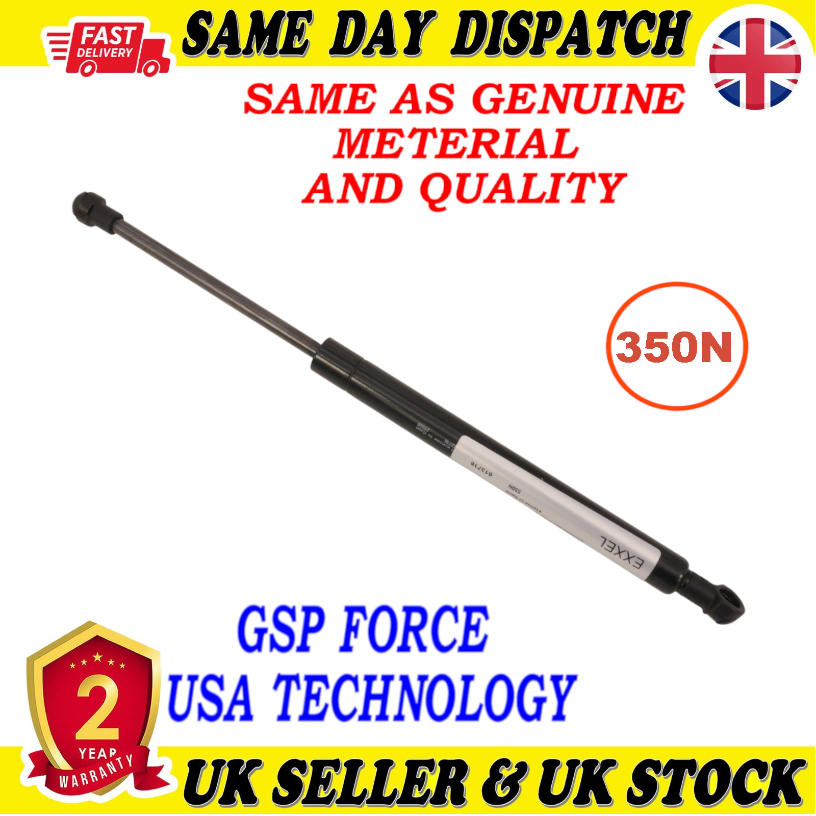 TAILGATE BOOT GAS STRUTS 350  Newton FOR ALFA ROMEO 147 GT 43739202