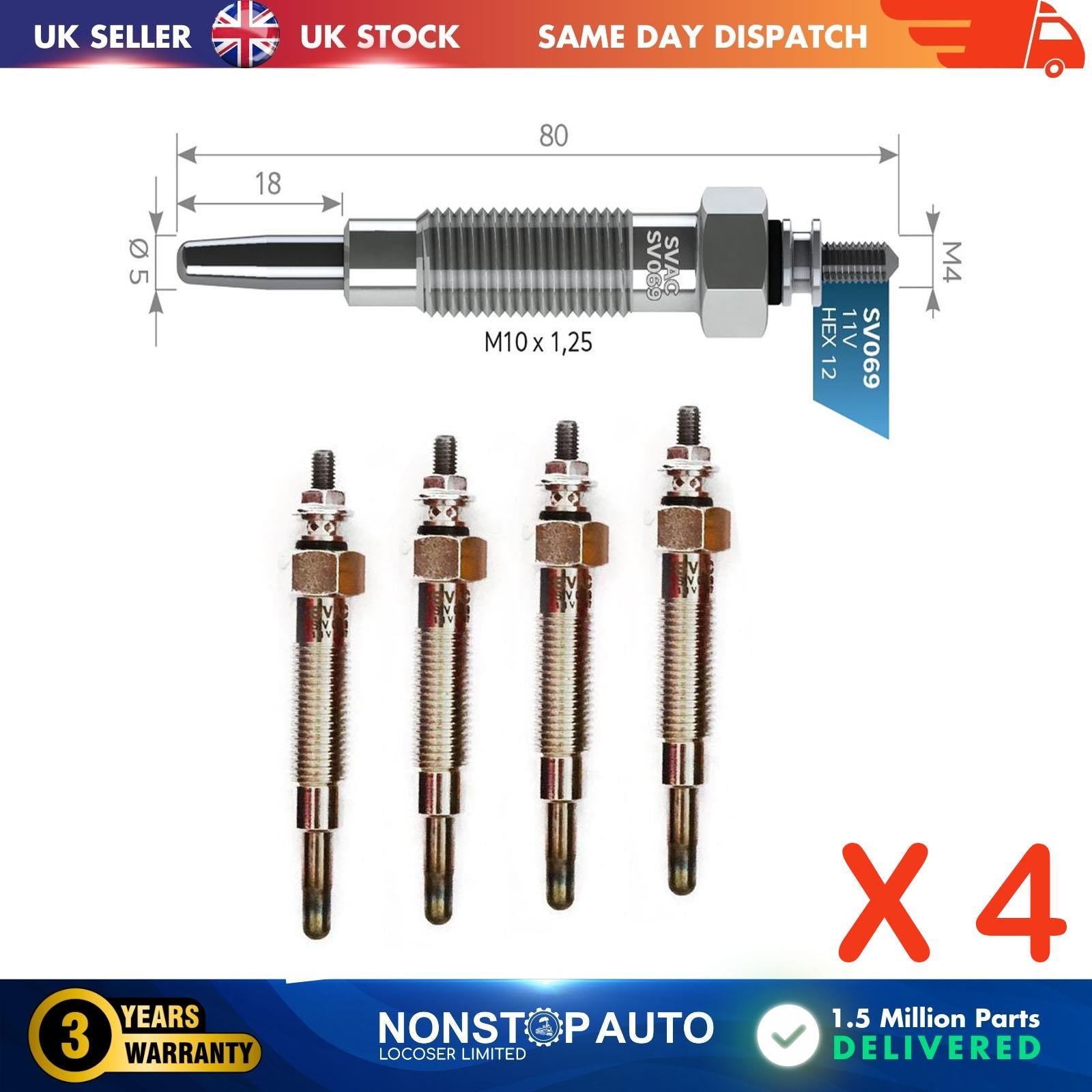 4X Glow Plugs For PROTON Persona 400 MR577131