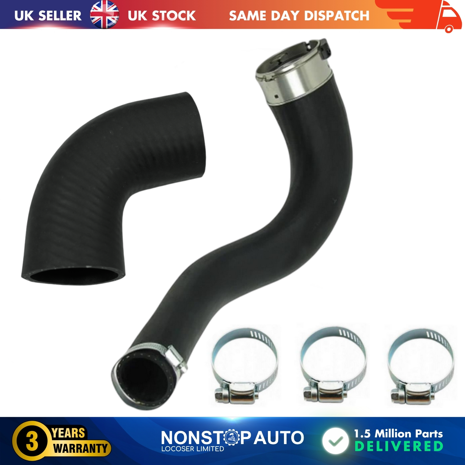 2X TURBO HOSE PIPE LARGE SMALL FOR RENAULT MASTER III 2.3dCi NISSAN NV 400 VAUXHALL MOVANO B144607250R