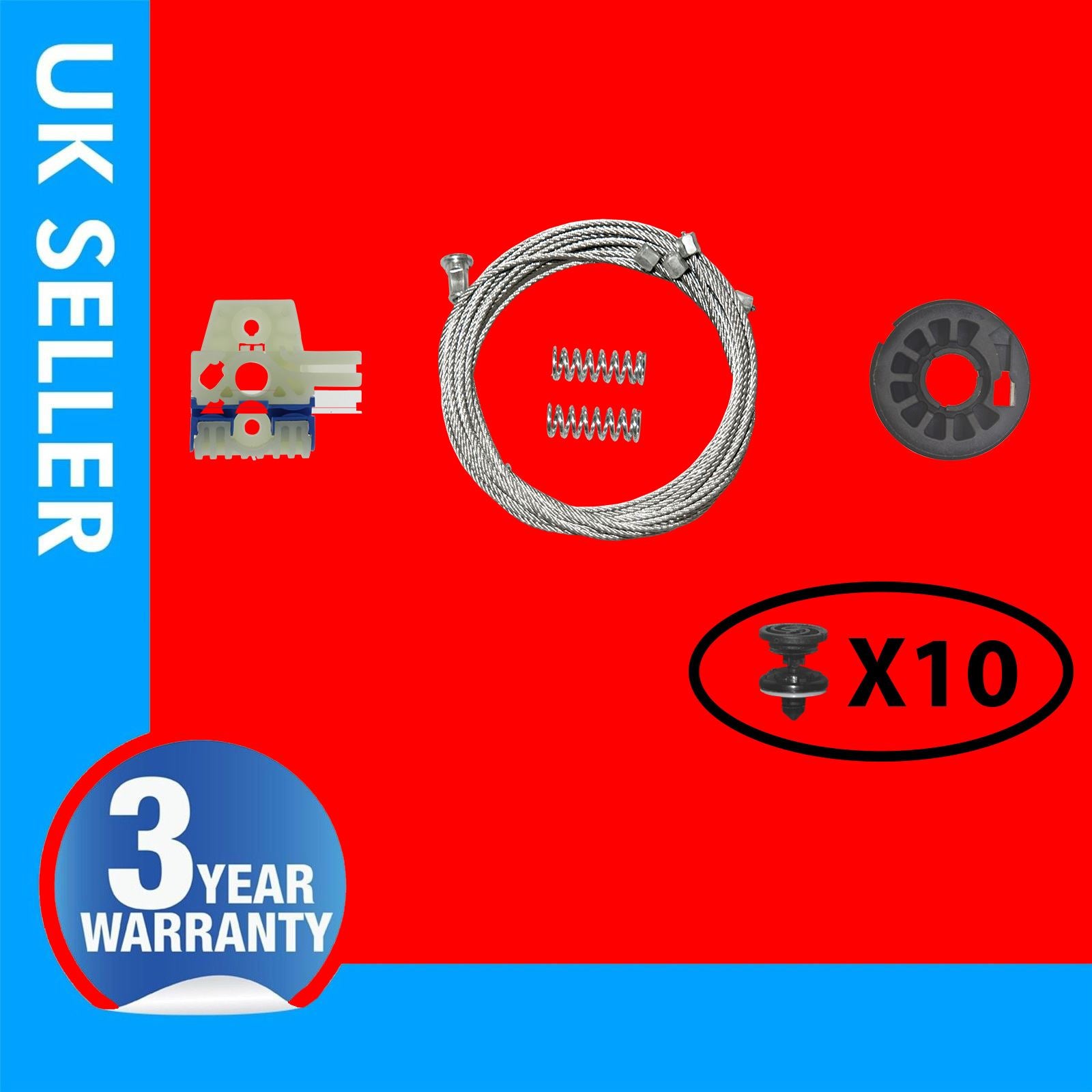 FOR VW GOLF MK4 BORA WINDOW REGULATOR REPAIR KIT FRONT LEFT