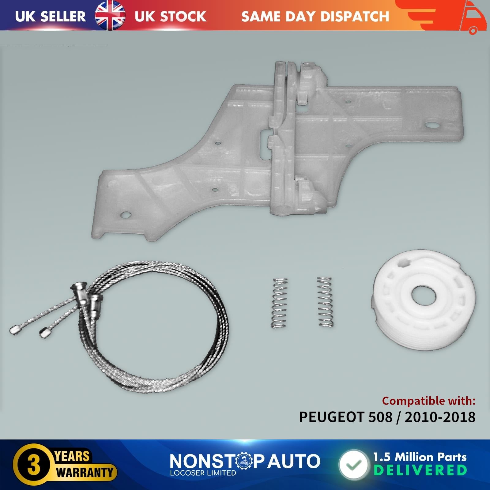 Window Regulator Repair Kit For PEUGEOT 508 2010-18 Rear Right Side 9224H9