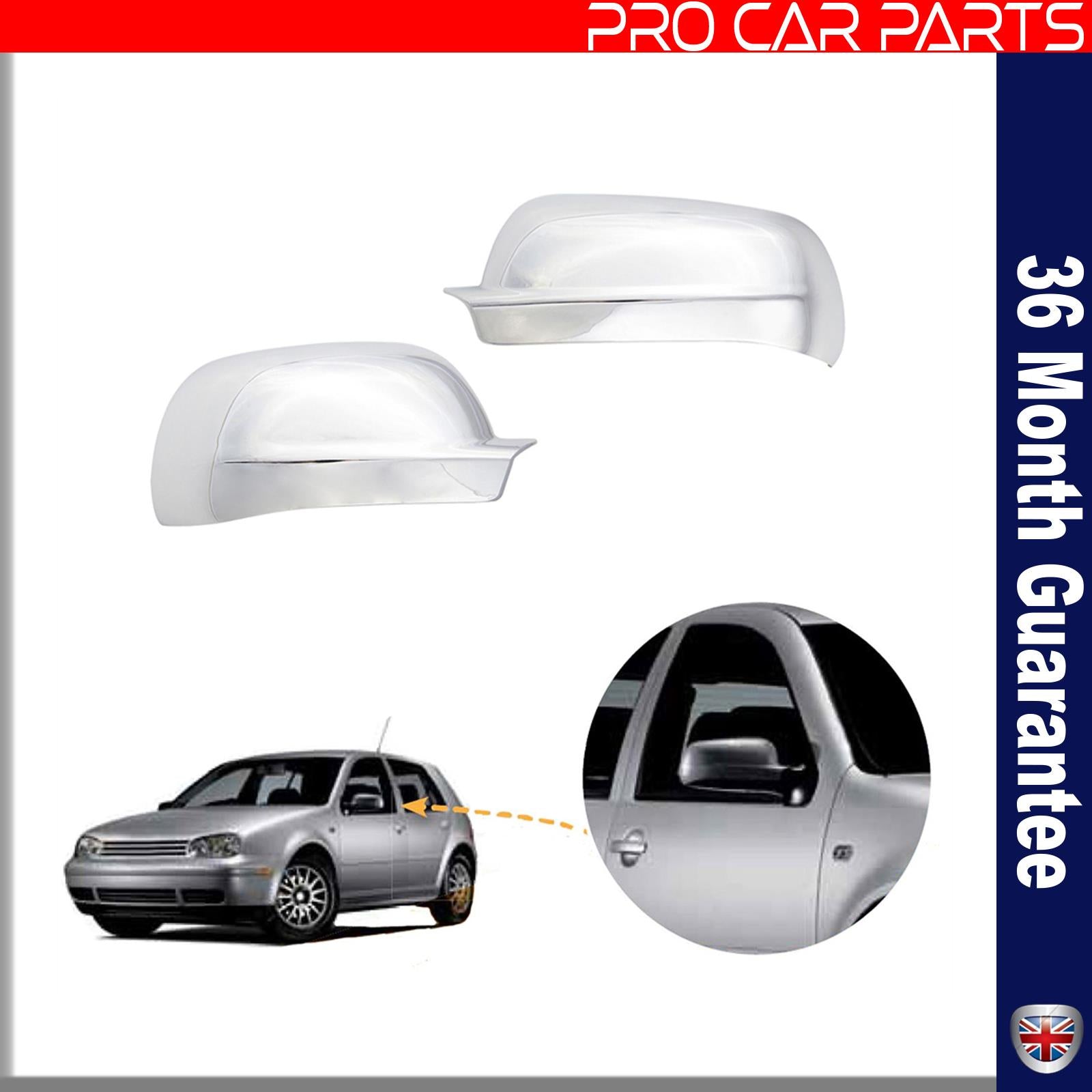VW Golf IV Bora Passat B5 wing mirror cover chrome / left&right