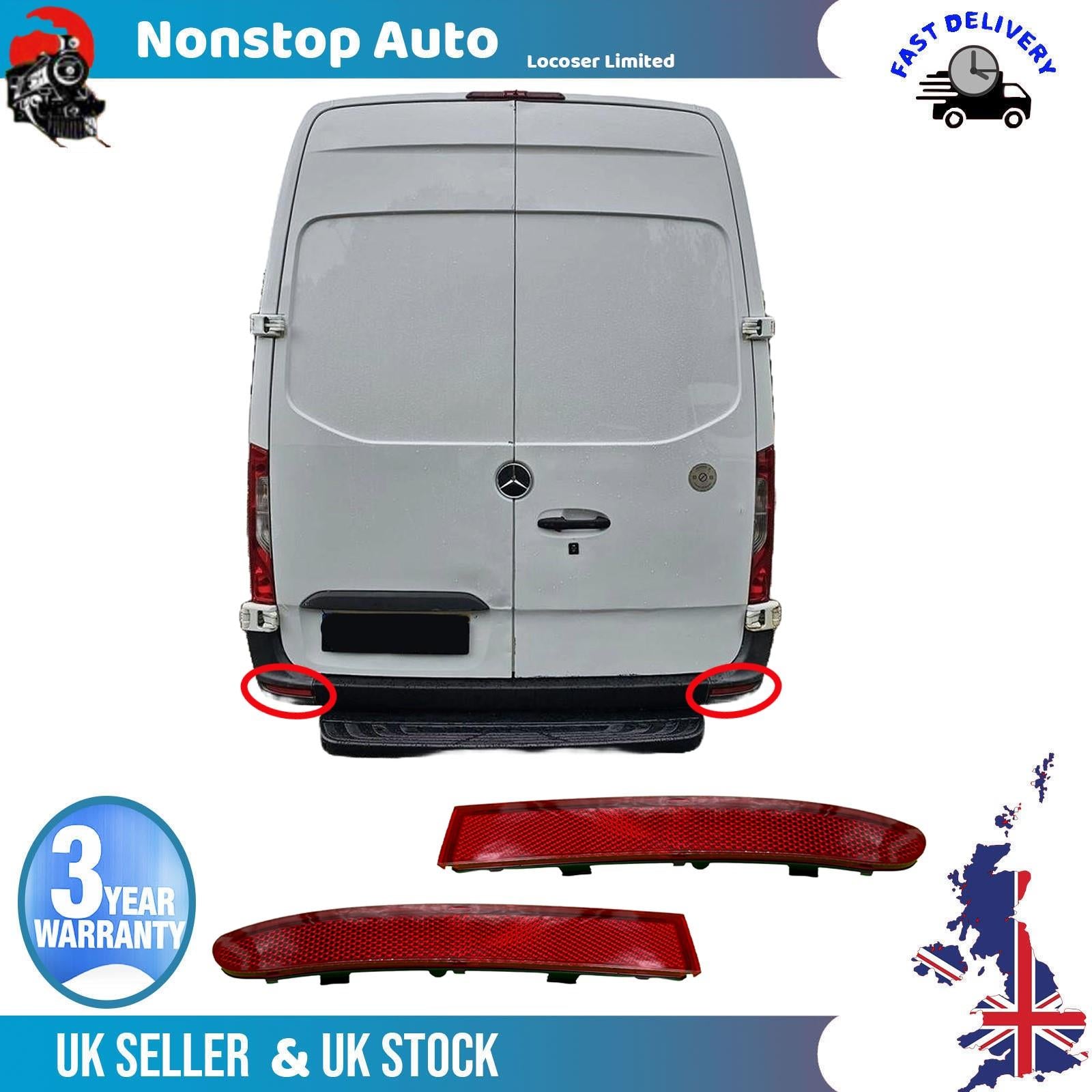 2X Rear Bumper Reflector Lens Left and Right For MERCEDES Sprinter 3-t 3,5-t 4-t 5-t A9108204800 A9108204900