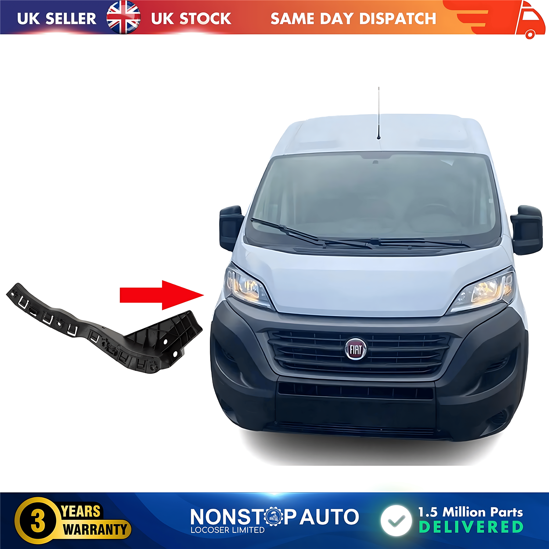 Front Bumper Bracket Holder Small Right For FIAT Ducato 2014 on 1612521980